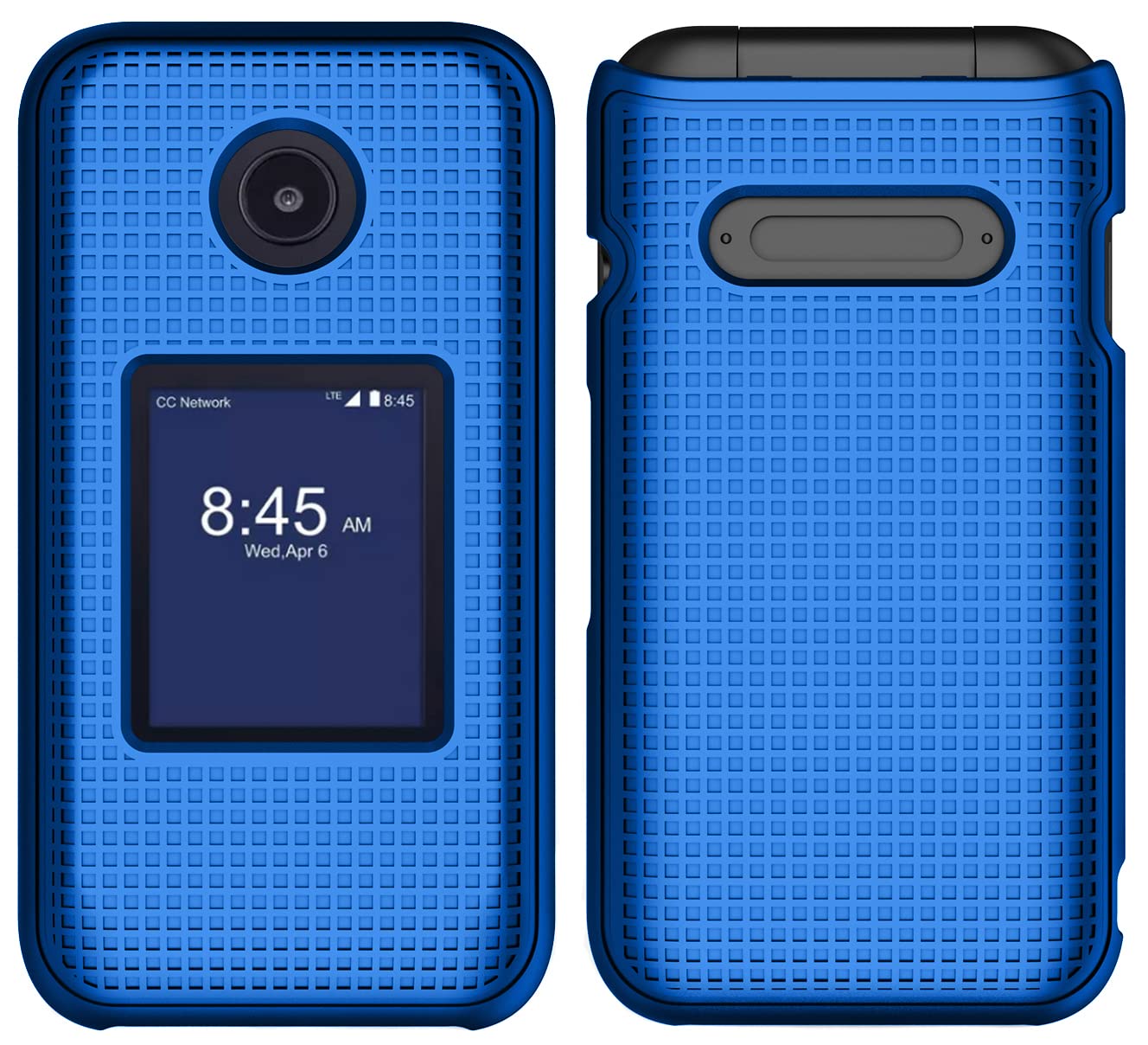 Nakedcellphone Case For Consumer Cellular Verve Snap Flip Phone, Slim Hard Shell Protector Cover With Grid Texture For Z2336Cc