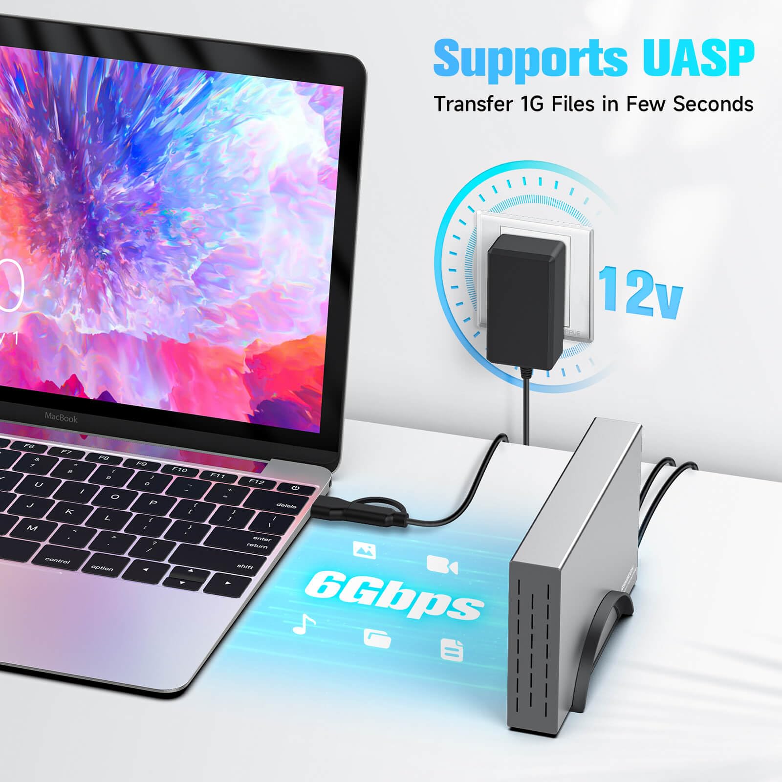 Rshtech Hard Drive Enclosure Upgraded Version 3.5'' Aluminum Usb C To Sata External Hard Drive Dock Case For 3.5 Inch Hdd & Ssd