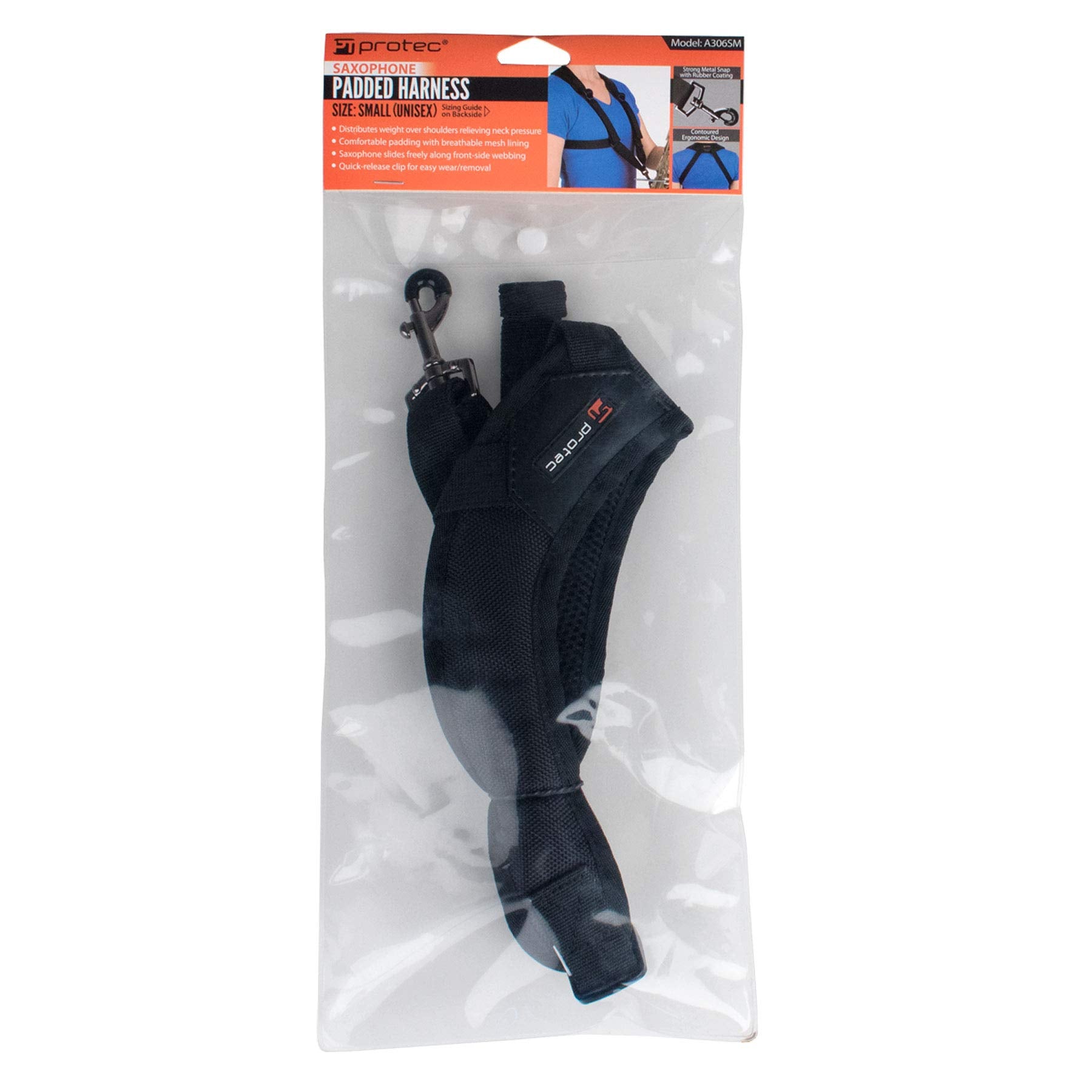 Pro Tec Protec Saxophone Harness With Deluxe Metal Trigger Snap Size: Small, Model A306Sm