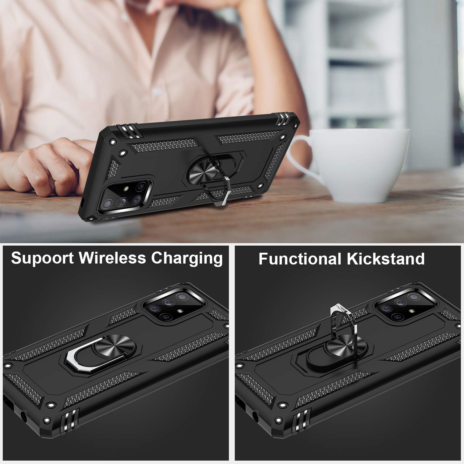 Lumarke For Galaxy A51 5G Case With Screen Protector,Pass 16Ft. Drop Tested Military Grade Protective Phone Cover With Magnetic