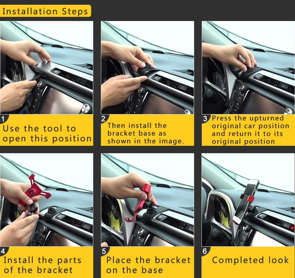 Behave Autos Rav4 Car Phone Holder Fit For Toyota Rav4 2018-2013 Air Vent Phone Mount Adjustable, Car Phone Cradle Fit For Iphon