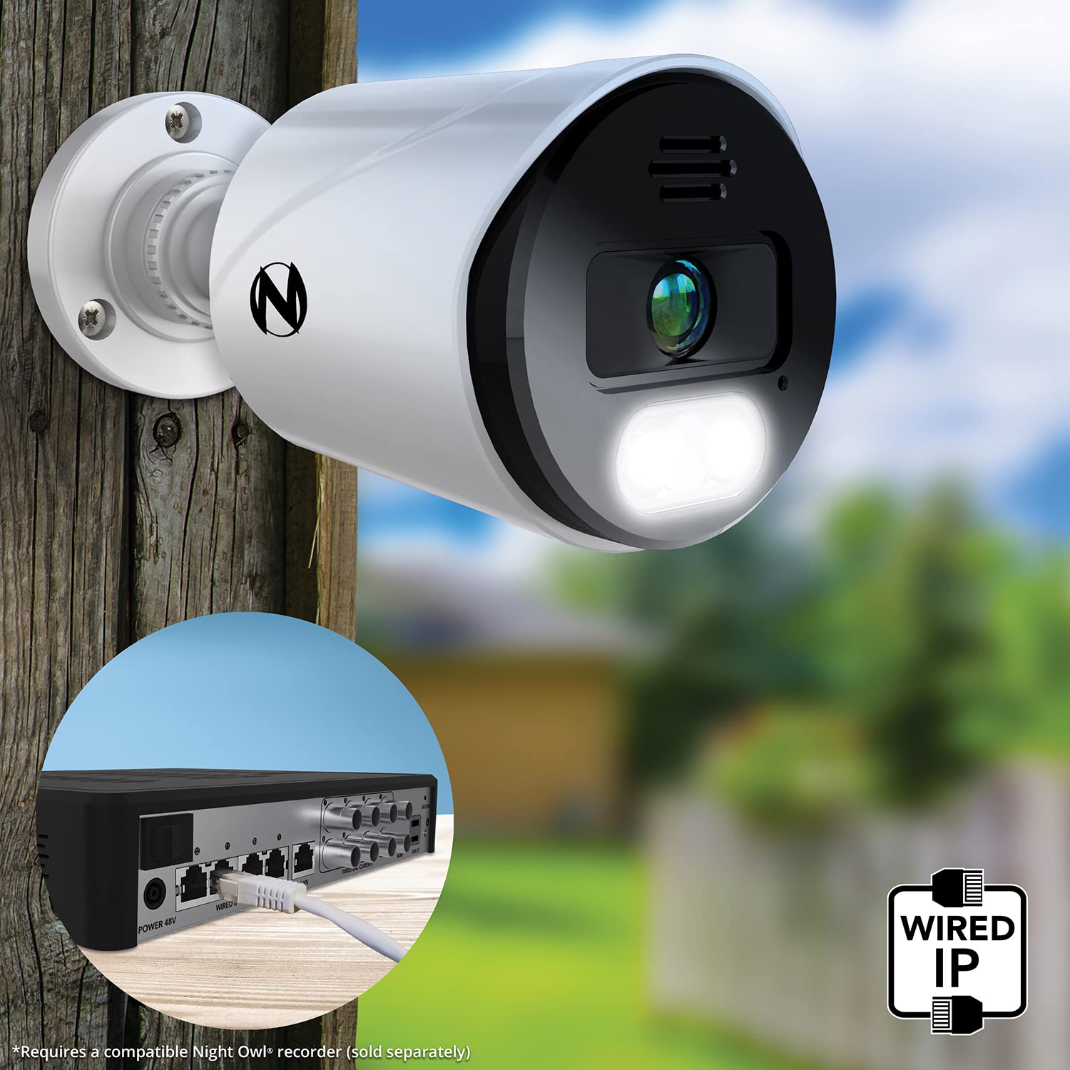 Night Owl Wired Ip 4K Uhd Indoor/Outdoor Add On Spotlight Cameras With Preset Voice Alerts And Built-In Camera Siren (Requires C