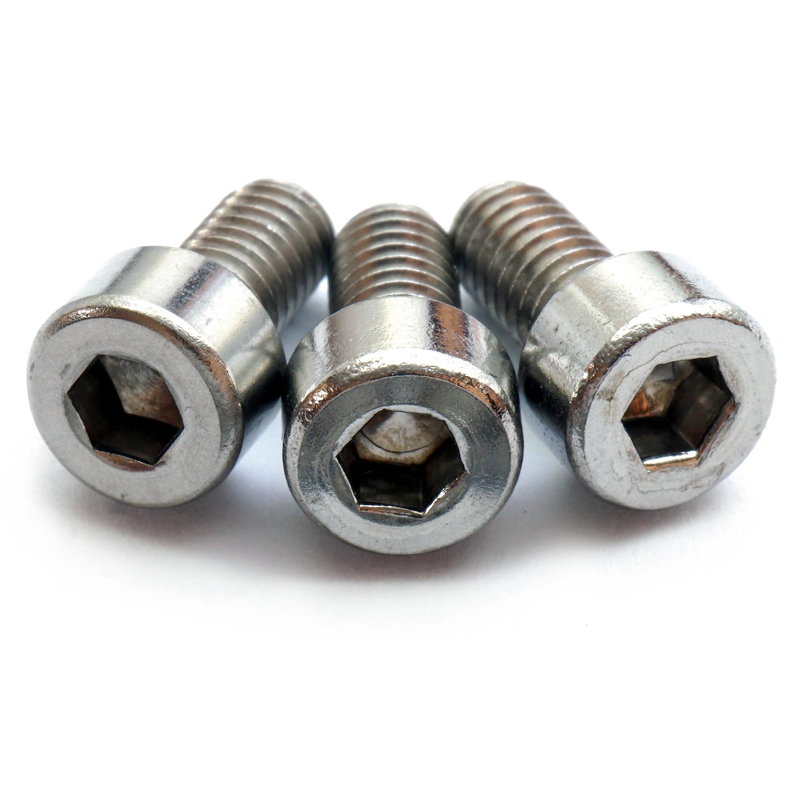 Stainless/Black Alloy Steel/Titanium - Floyd Rose Style Guitar Locking Nut Screws Set - MonsterBolts (Qty 4, Stainless)