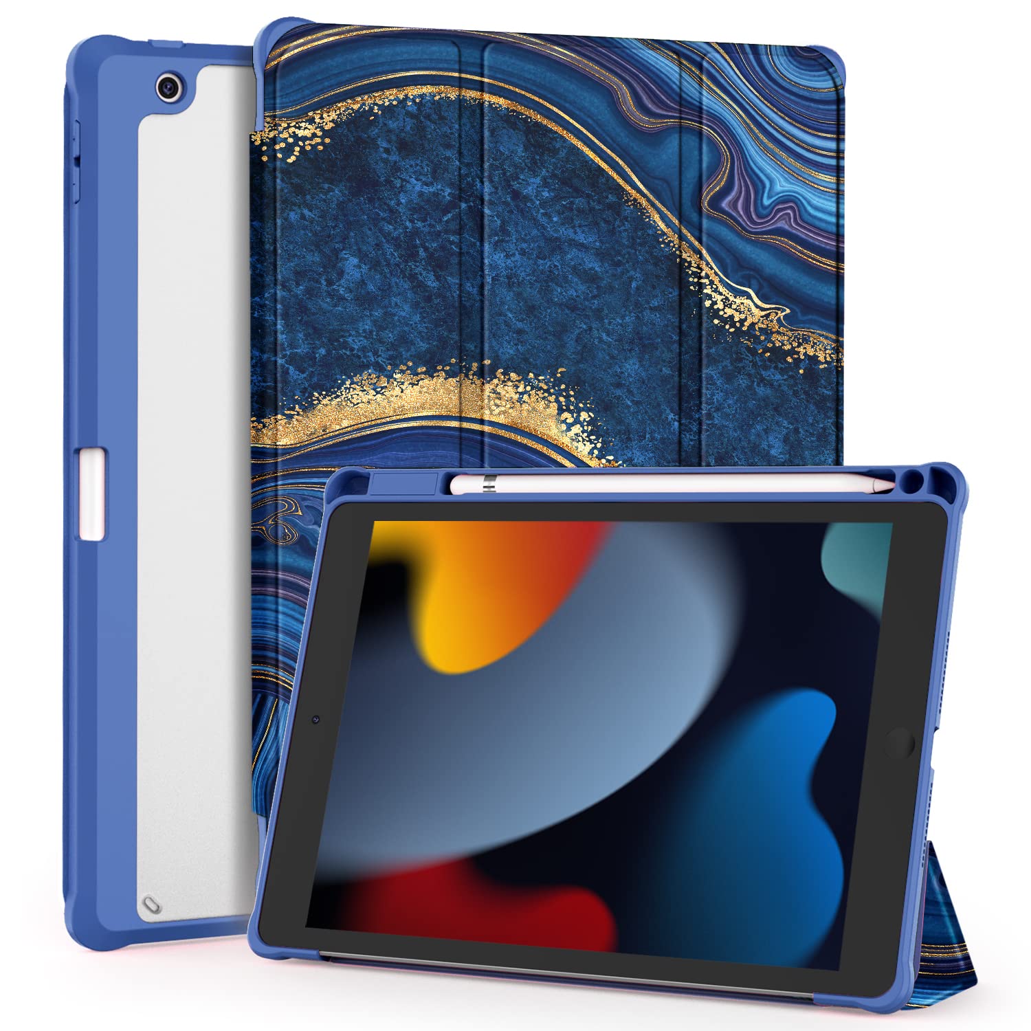 Okp For Ipad 9Th/8Th/7Th Generation Case (2021/2020/2019), Ipad 10.2 Inch Cases With Trifold Stand, Slim Ipad 9/8/7 Gen Cover Wi