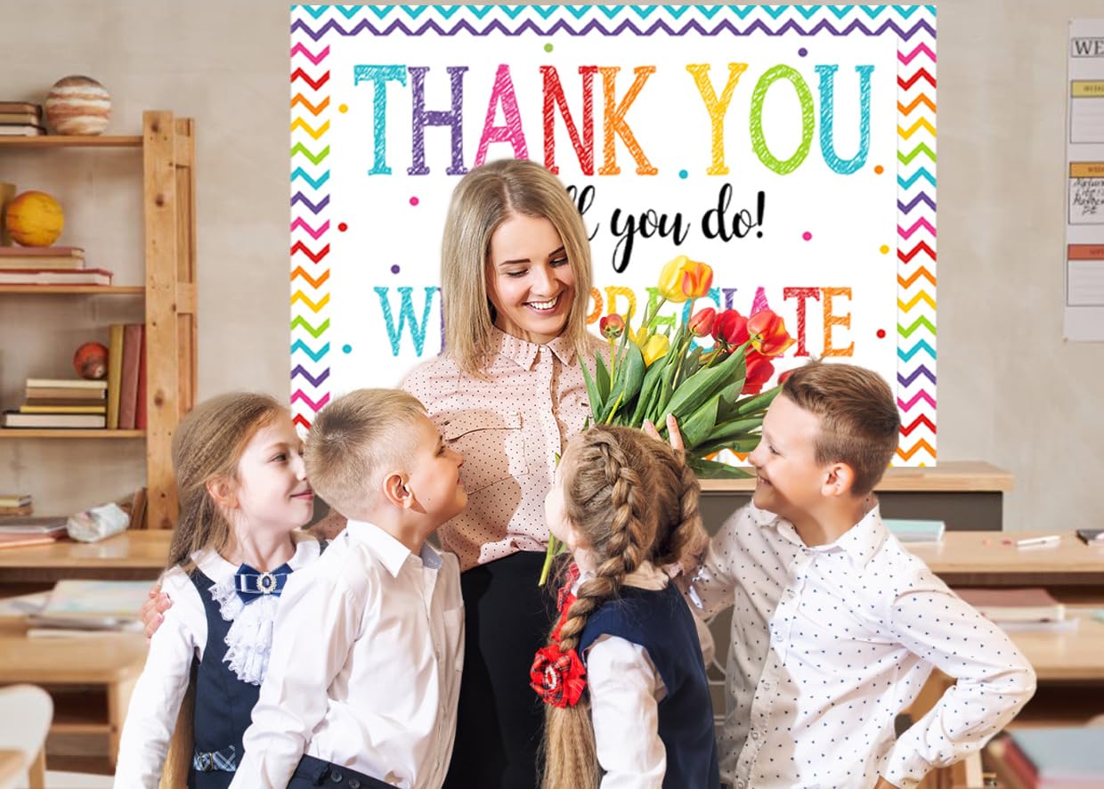 Alltten 7X5Ft Thank You For All You Do Backdrop Gratitude Backdrops For Photography Be Thankful To The Teacher Professors Doctor