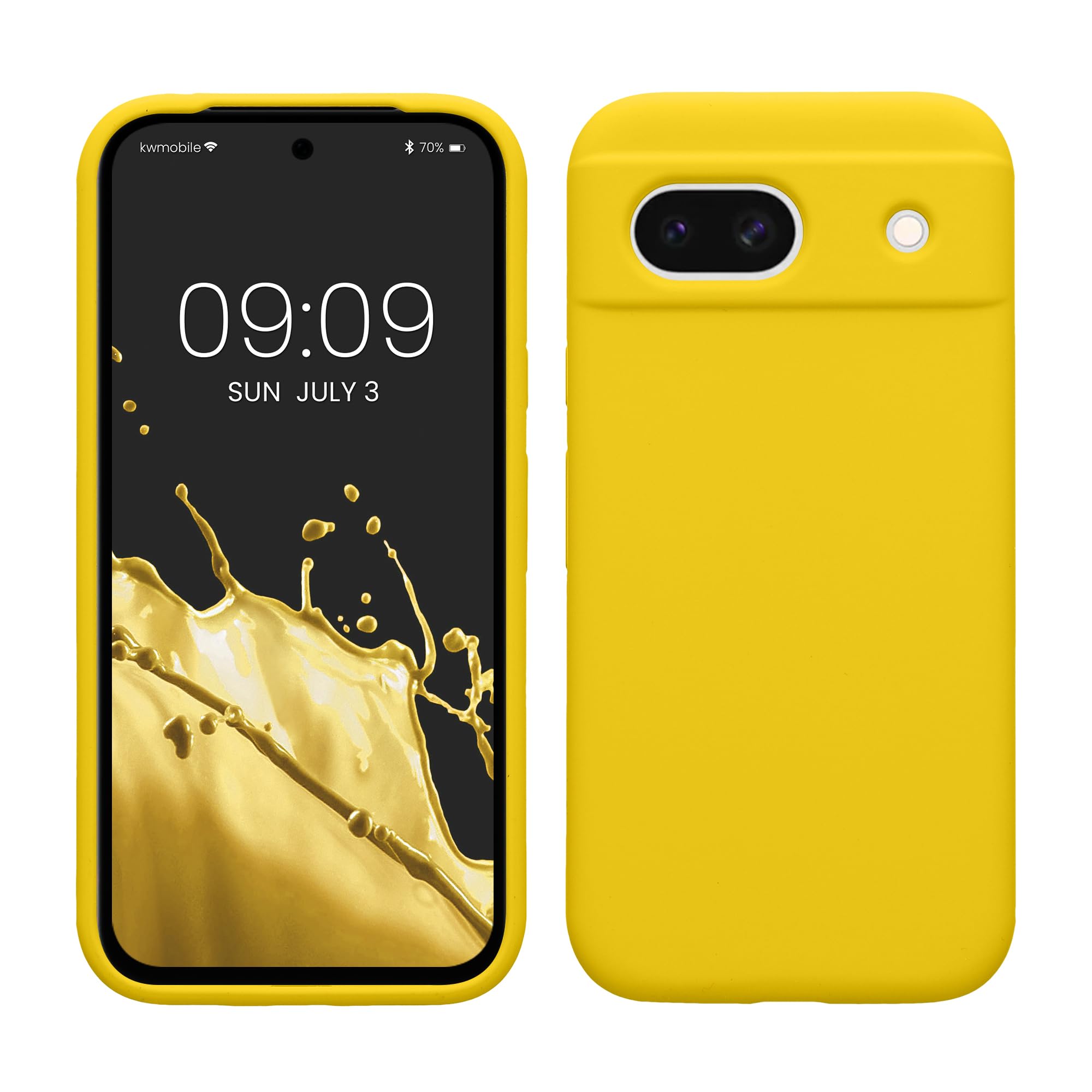 kwmobile Case Compatible with Google Pixel 8a Case - TPU Silicone Phone Cover with Soft Finish - Radiant Yellow
