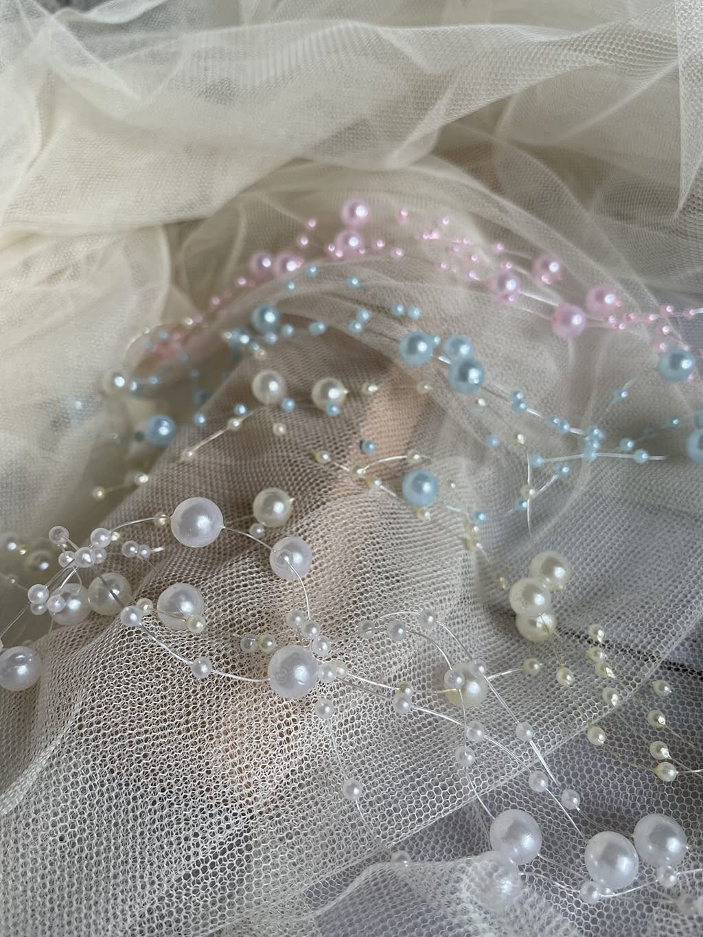 Honra Newborn Photography Props Pearl Headband Baby Photoshoots Posing Photo Tieback Hair Accessories(Cream)