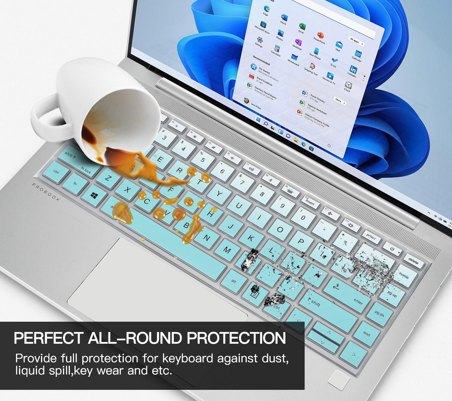 Casebuy Keyboard Cover For Hp Probook 440 445 G8 G9 G10 14 Inch 2023 2022, Hp Probook 640 G7 G8 14'' Notebook Protector Skin(Not