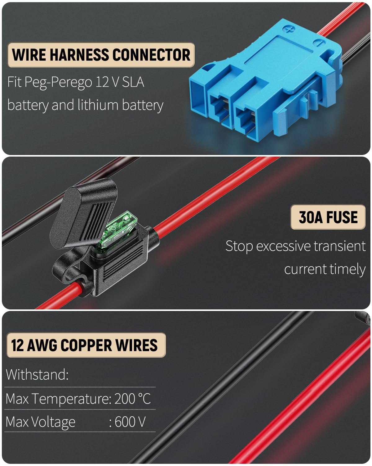 Vibit Power Wheel Adapter For Dewalt 20 V Lithium Battery, Peg Perego Dewalt Battery Adapter With Original Wire Harness Connecto