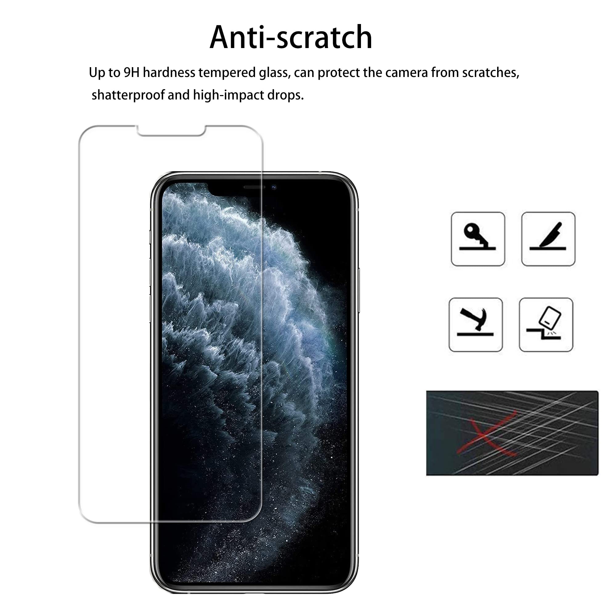 Hkkais Easy Alignment Frame Designed For Iphone11 Pro/Iphone Xs/Iphone X Tempered Glass Screen Protector Film 2 Pack