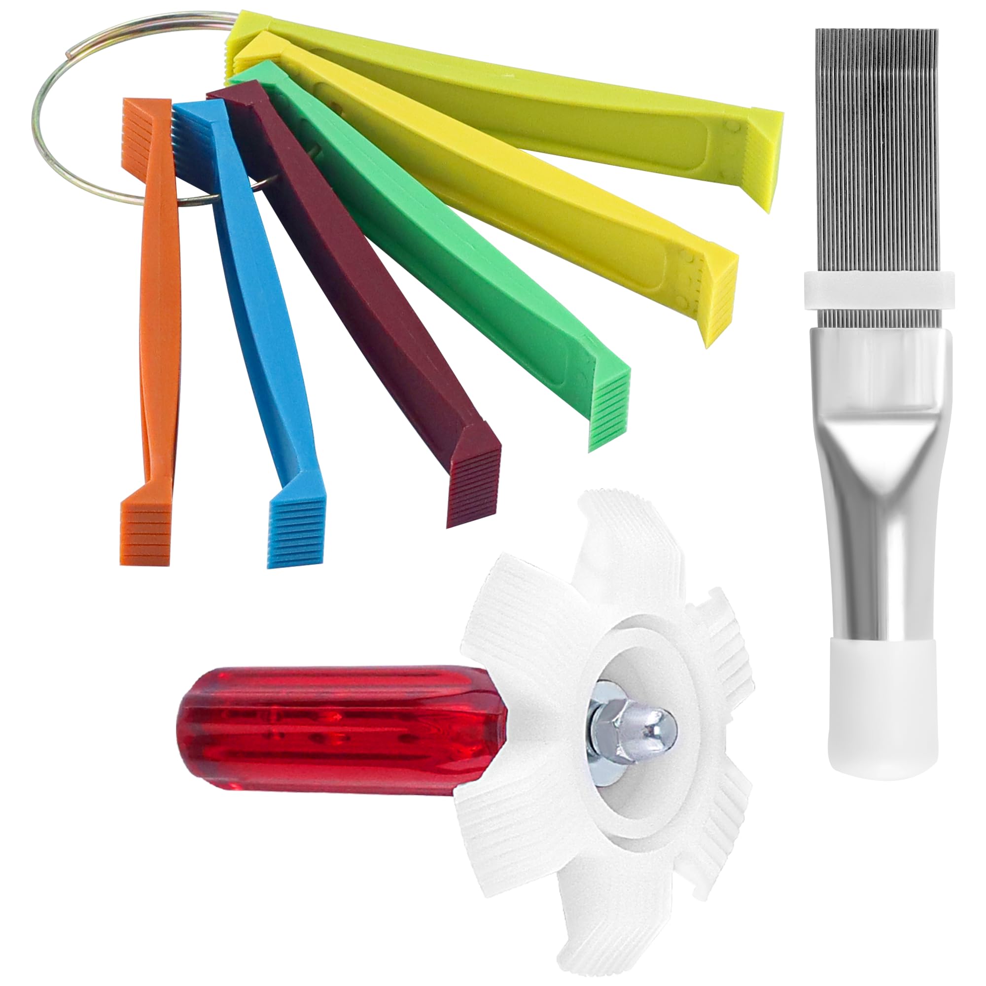 Ami Parts 3 Pcs Air Conditioner Fin Comb Condenser Fin Straightener Include Fcr6 Fin Comb, Plastic Air Conditioner Fin Comb And