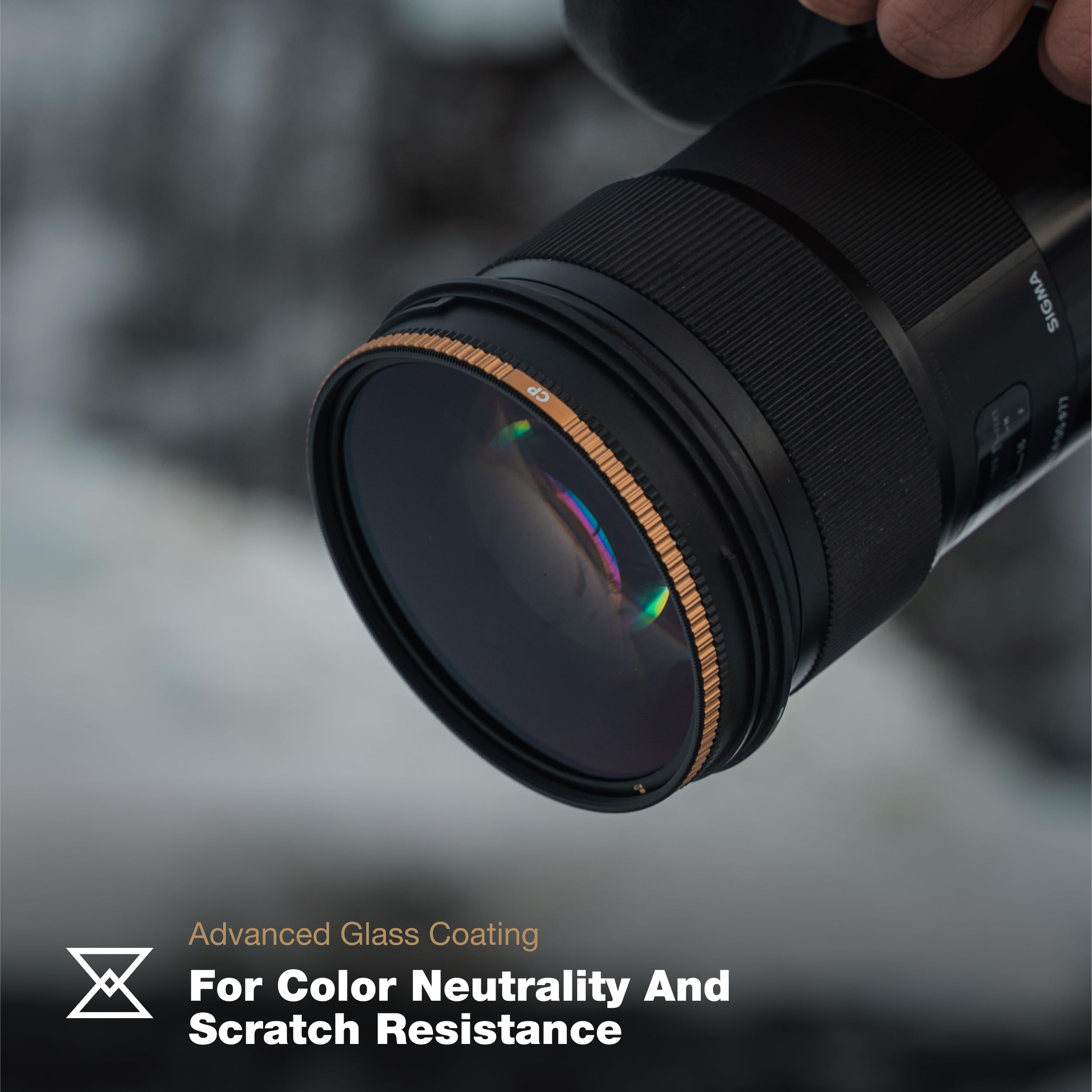 Polarpro - Circular Polarizer (Cp) Filter - 82Mm - Premium Cinemaseries Glass, Anti-Reflective Coating, Ultra-Durable Aluminum F