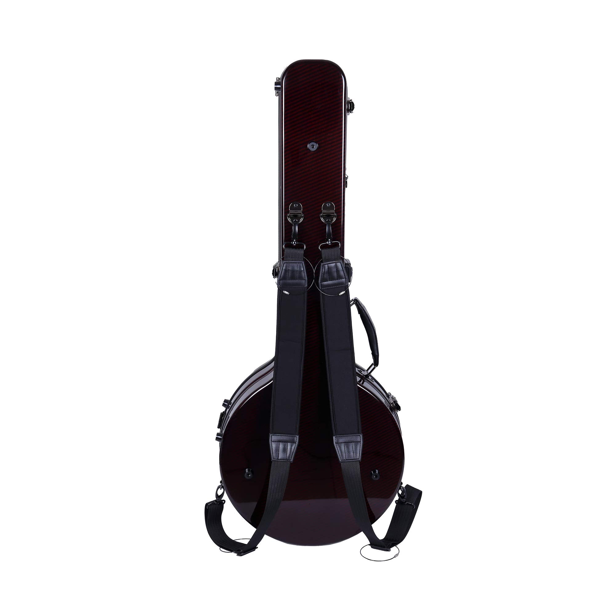 Crossrock 5-String Deep-Body Resonator Banjo Flight Case, 100% Carbon Fiber Hard Shell With Backpack And Protective Cover(Crf602