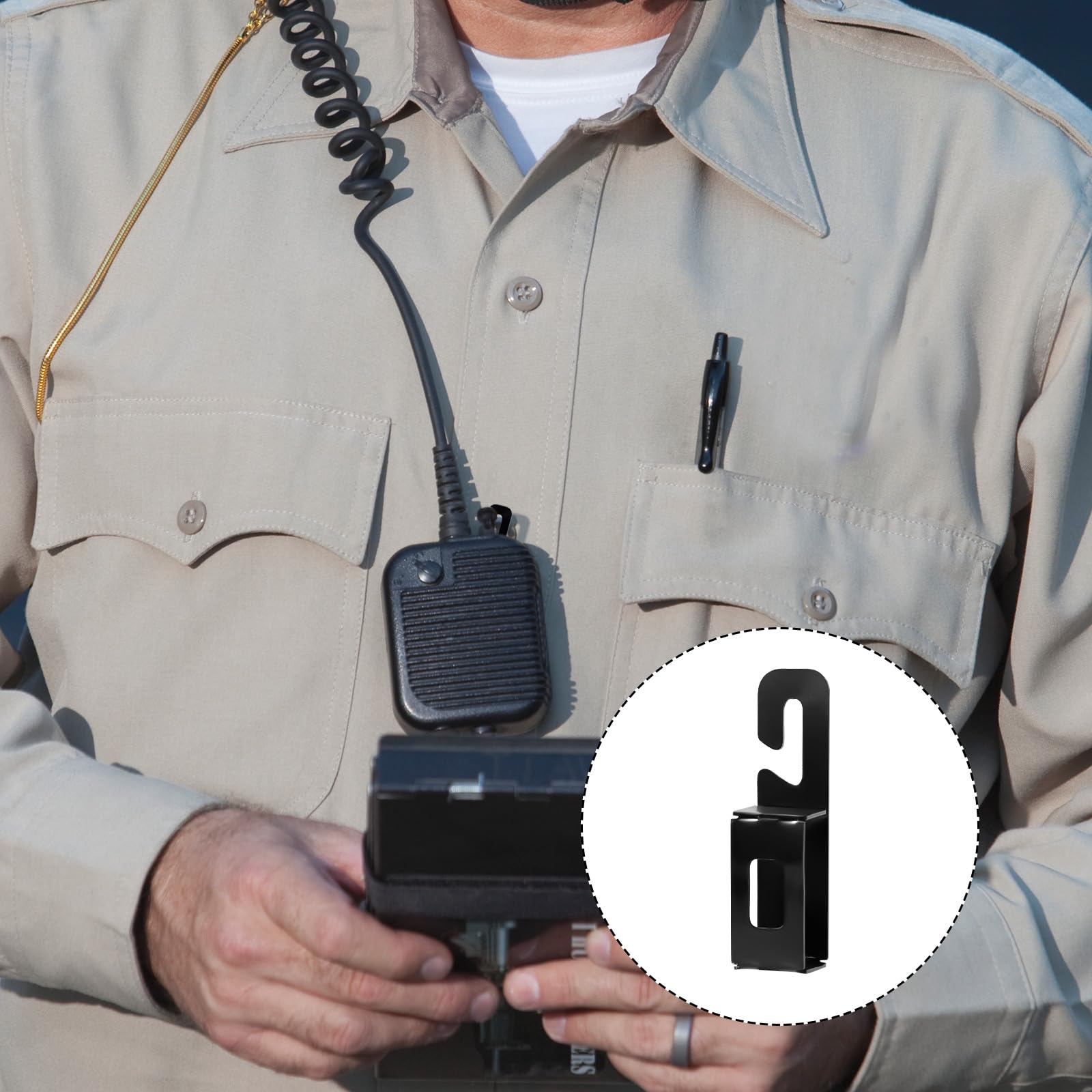 Peutier Mic Clip, Mic Clips For Law Enforcement Police Mic Clip Keeps Portable Radio Mic Microphone Radio Loop Police Microphone