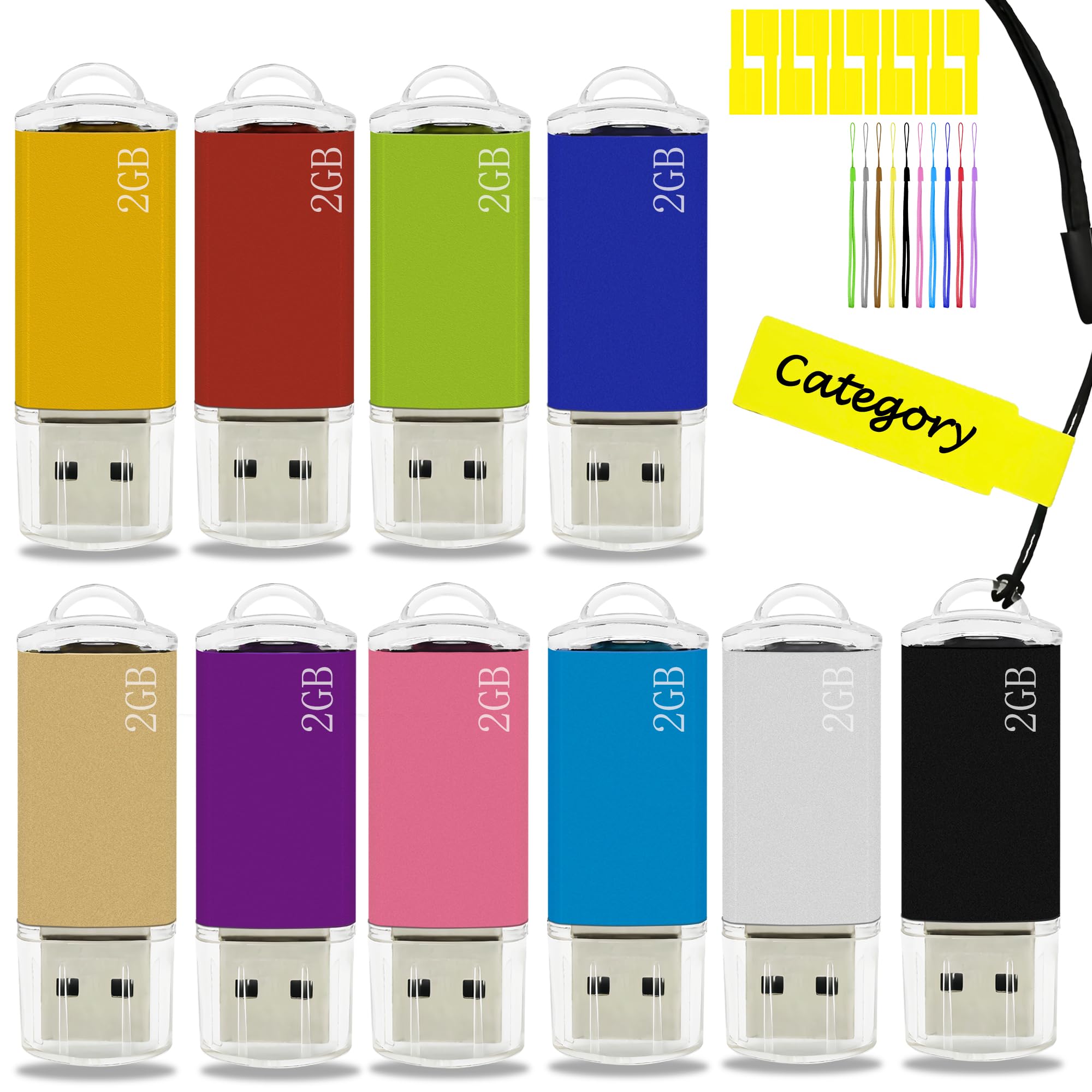 2Gb Usb Flash Drive 10 Pack, Nicepicten Bulk Usb Thumb Drive Zip Drive Usb Memory Stick Jump Drive Usb Storage 2.0 Flash Drives
