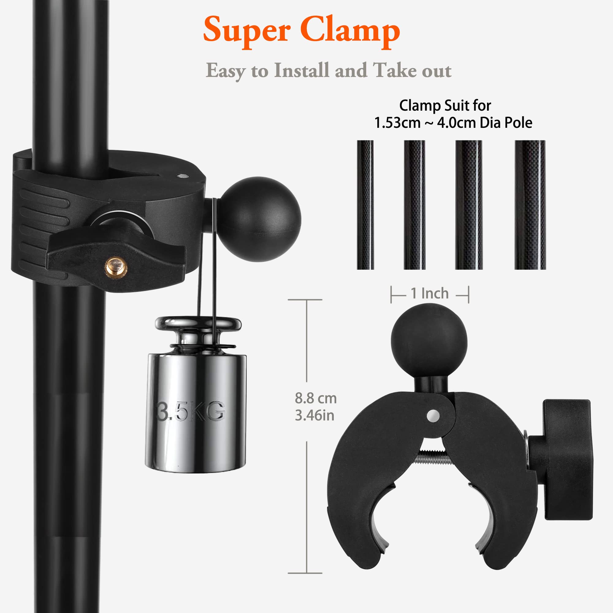 Peastrex Ipad Holder For Mic Stand, Tablet Phone Holder Micophone Music Stand Mount Adjustable Rotatabe With Super Handle Clamp