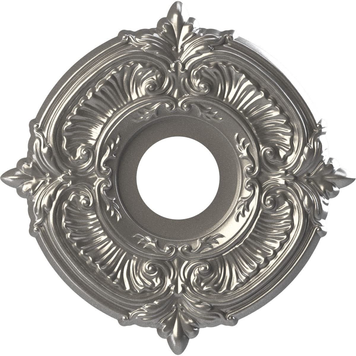 Ekena Millwork 13OD x 3 1/2ID x 3/4P Attica Thermoformed PVC Ceiling Medallion (Fits Canopies up to 5), Aged Dark Steel