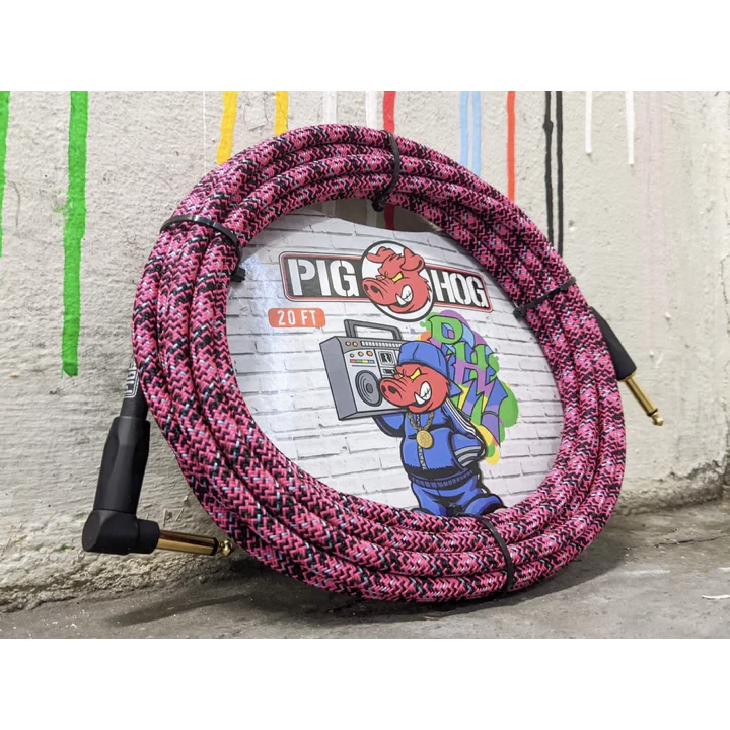 PIGHOG 20FT STRAIGHT,INST CBL,PINK GRAFF