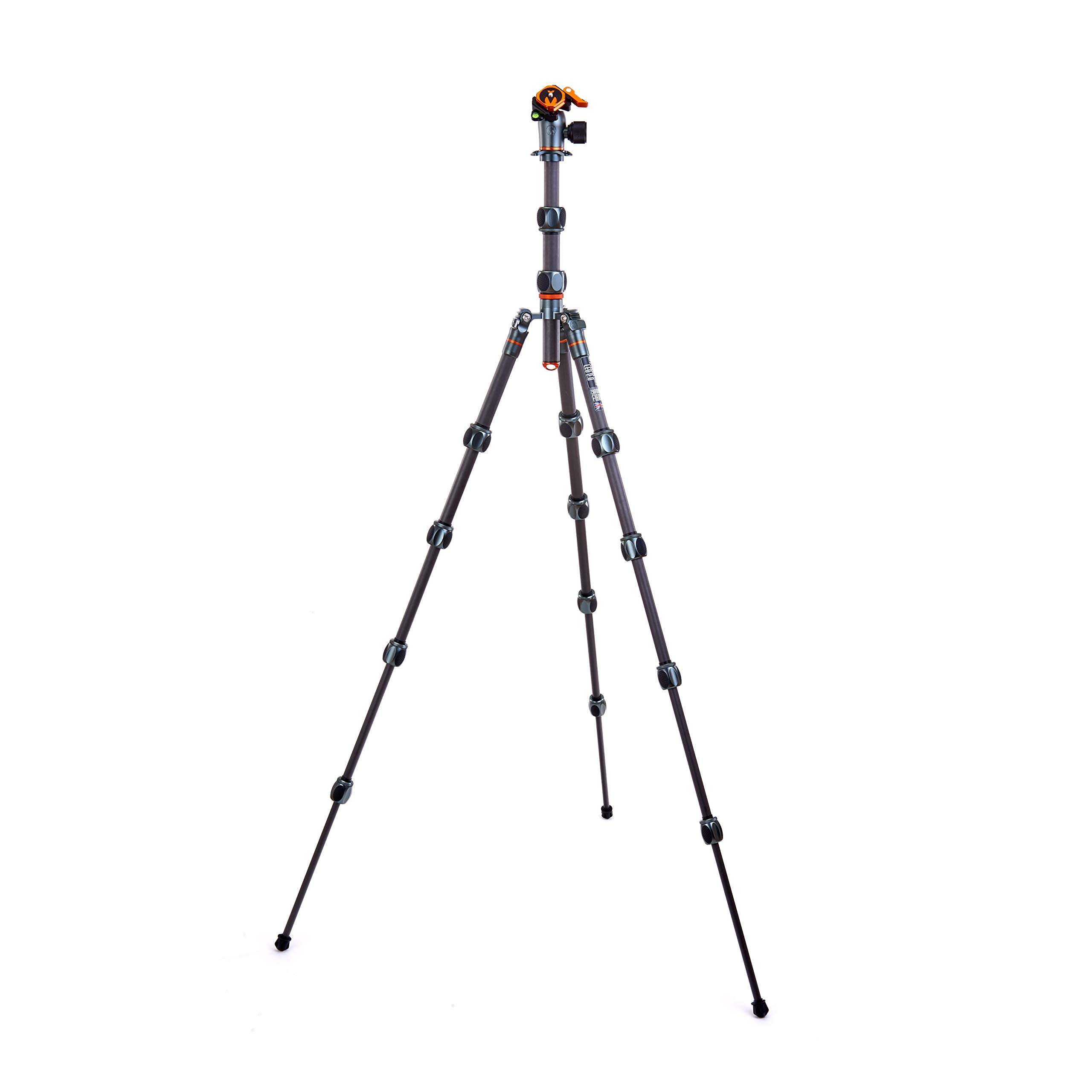 3 Legged Thing Leo Kit 2.0 Carbon Fibre Travel Tripod System   Metallic Slate Grey (Leokitgrey2)
