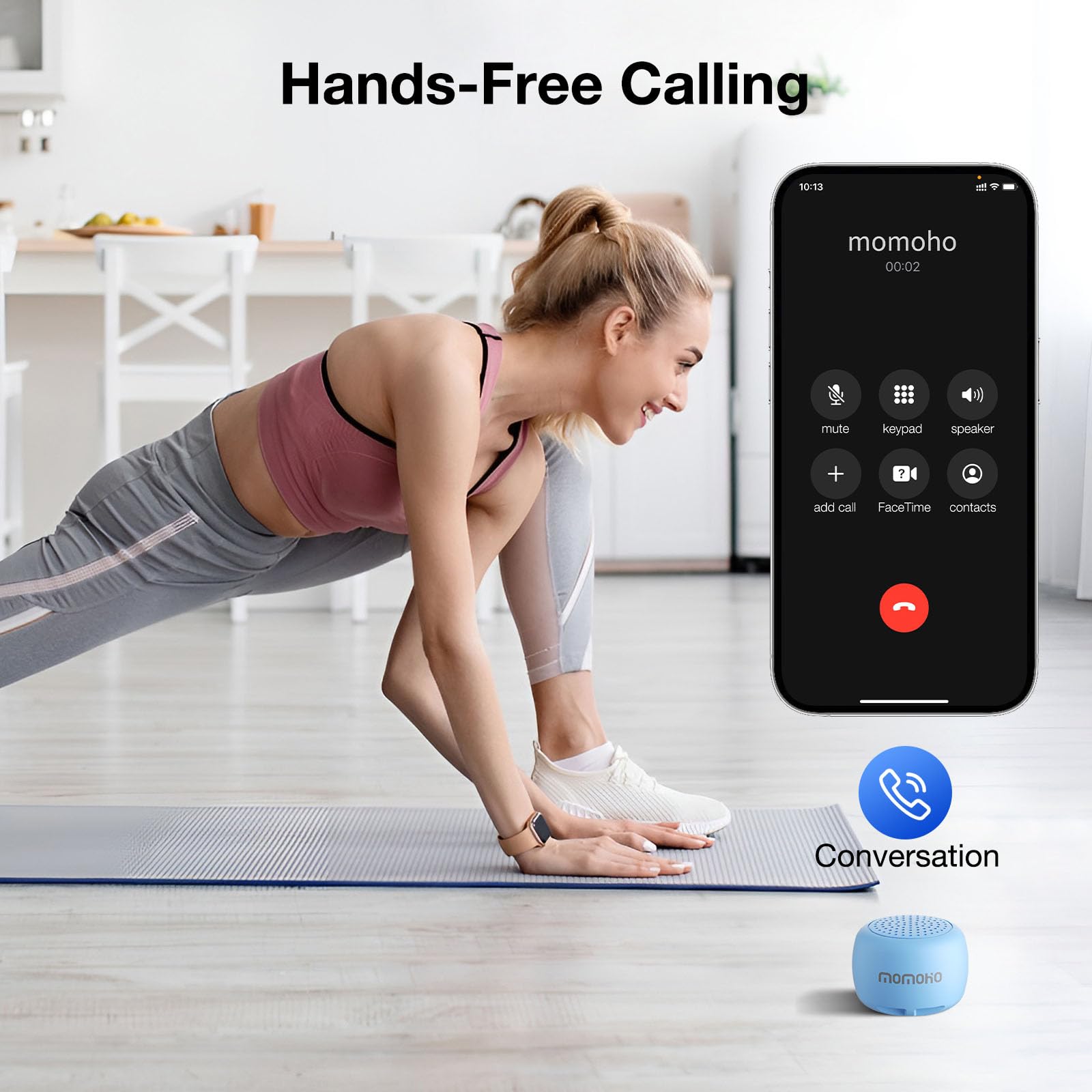 Momoho Mini Bluetooth Speaker Small Bluetooth Speaker Wireless With Remote Shutter,Tws Pairing, Built In Mic, Portable Bluetooth