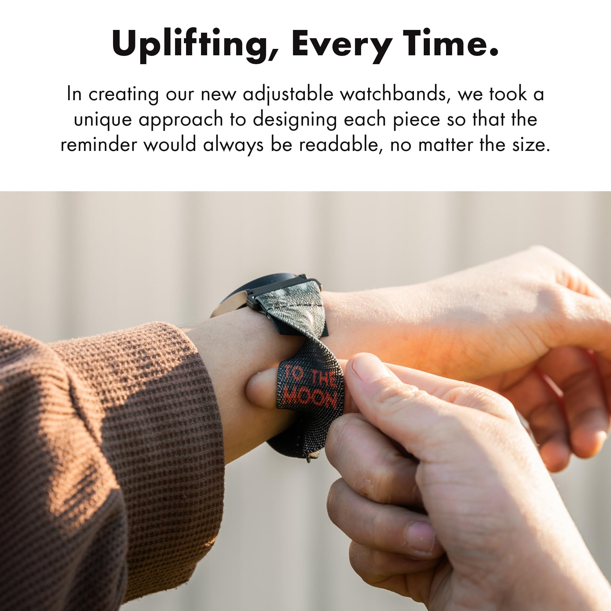 Zox Android Smart Watch Band - To The Moon | Soft, Adjustable Elastic Band With Motivational Affirmations And Beautiful Artwork