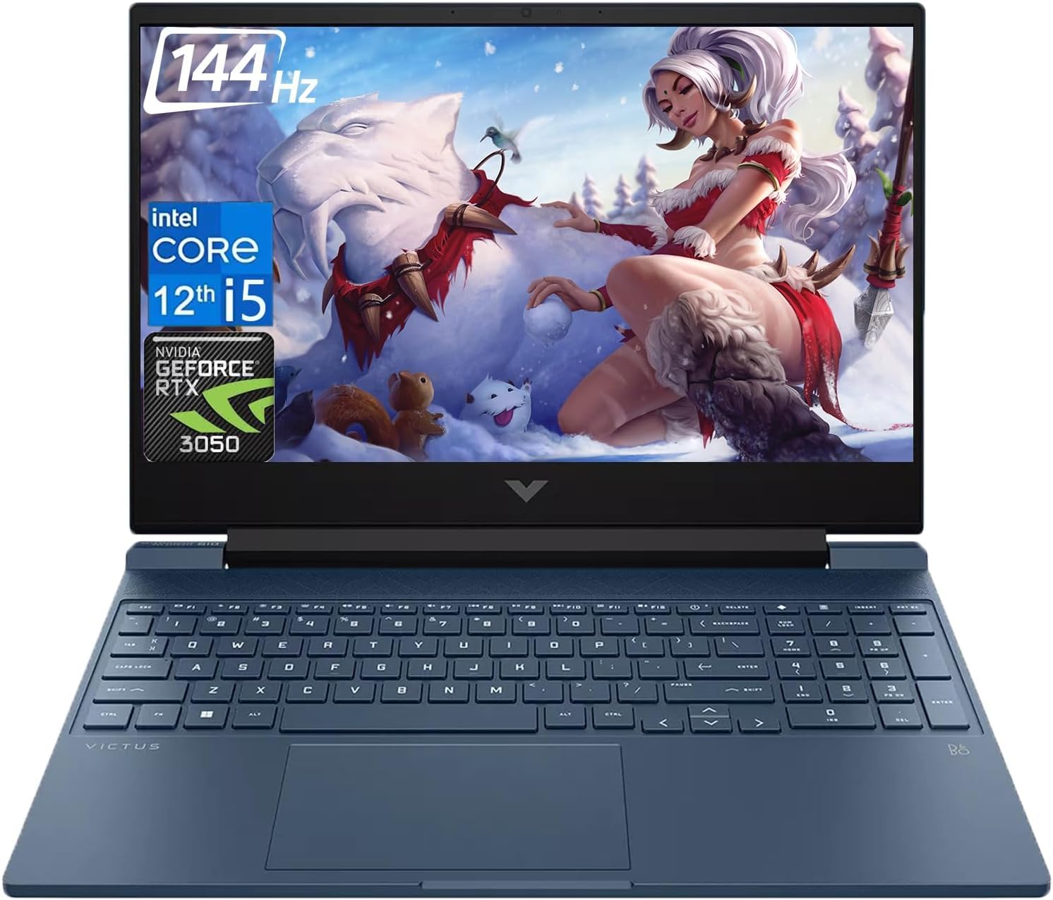 HP Victus 15.6 i5 Gaming Laptop, 15.6 FHD 1920*1080 144Hz, Intel Core i5-12450H, NVIDIA GeForce RTX 3050, 32GB RAM, 2TB SSD, Bac