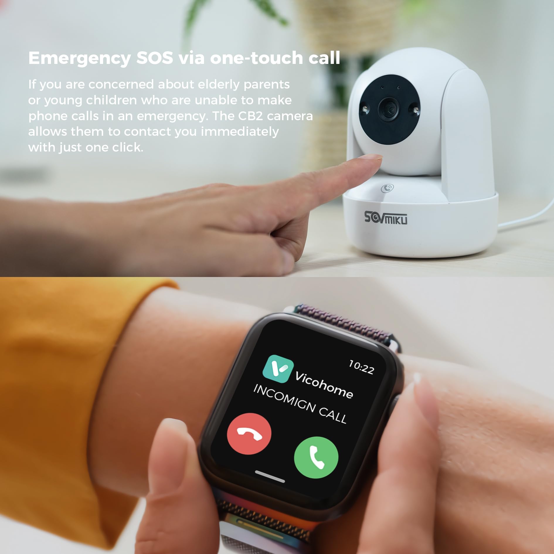 Sovmiku Cb2 2K Ai Tracking Security Camera For Home,Pet Camera Indoor, Baby Monitor,360 View Pan/Tilt Cam,Two Way Audio,Night Vi