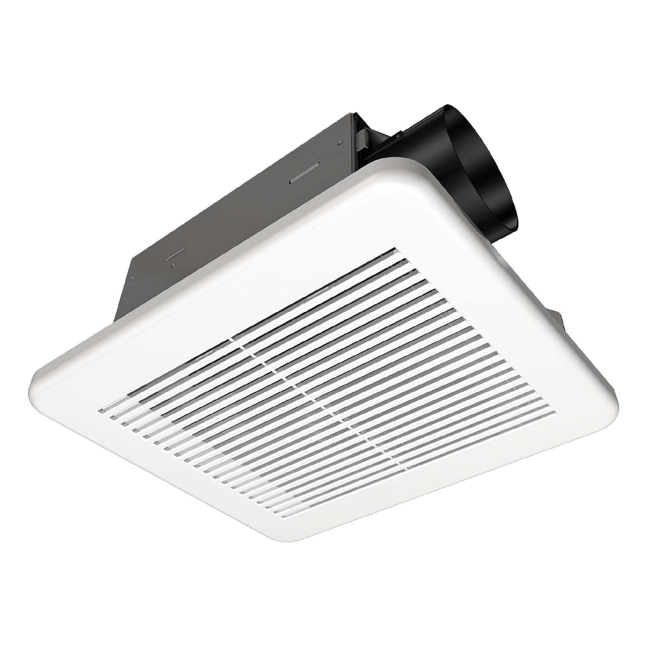 Homewerks 7114 02 Hw Dc Bathroom Fan 50 Cfm 1.0 Sone White Ventilation Fan, Energy Star Qualified With 3 Inch Duct For 2X4 Const