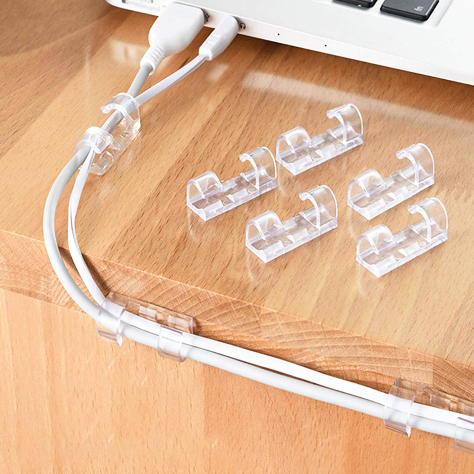 120Pcs Self Adhesive Transparent Cable Clips Wire Holder Sticky Heavy Duty Cable Clips Tidy And Organizer Drop Cord Management F