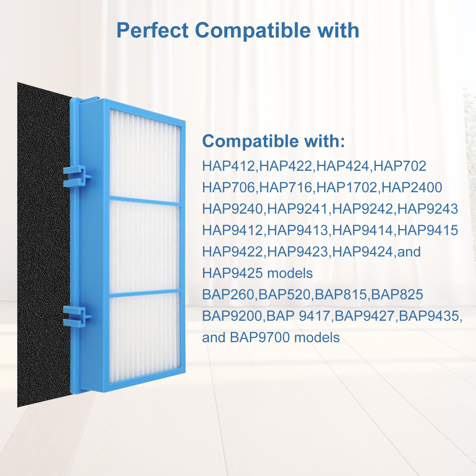 Ancolin 2 Hepa Filters + 6 Carbon Booster Filters Compatible With Holmes Aer1 Type Total Air Purifier Replacement Filters, Hapf3