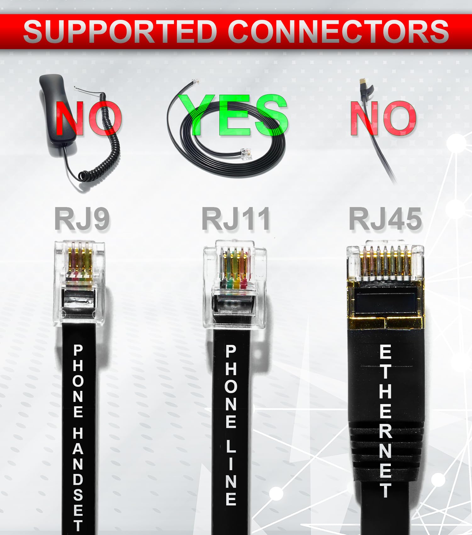 Retailandbulk Phone Jack Splitter For Landline Telephone Rj11 6P4C 2 Way In Line Adapter + Customizable Telephone Cable � 2 Inch To 15 Ft (Black, Made In Usa)