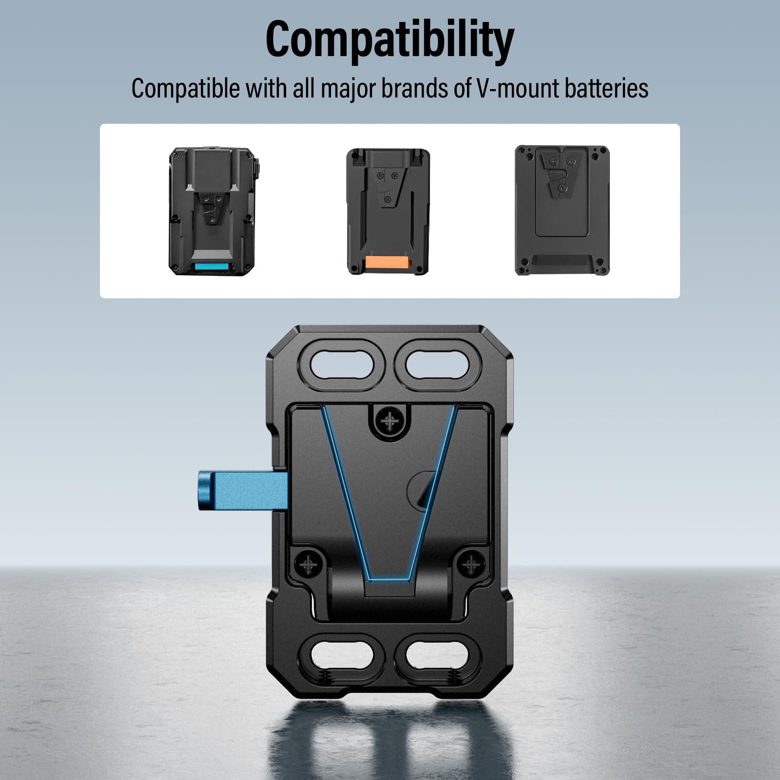Sirui Mini V Mount Battery Plate, Small V Mount Adapter With 1/4', 3/8', M4, And M3 Multi Threads, Sc Vm B
