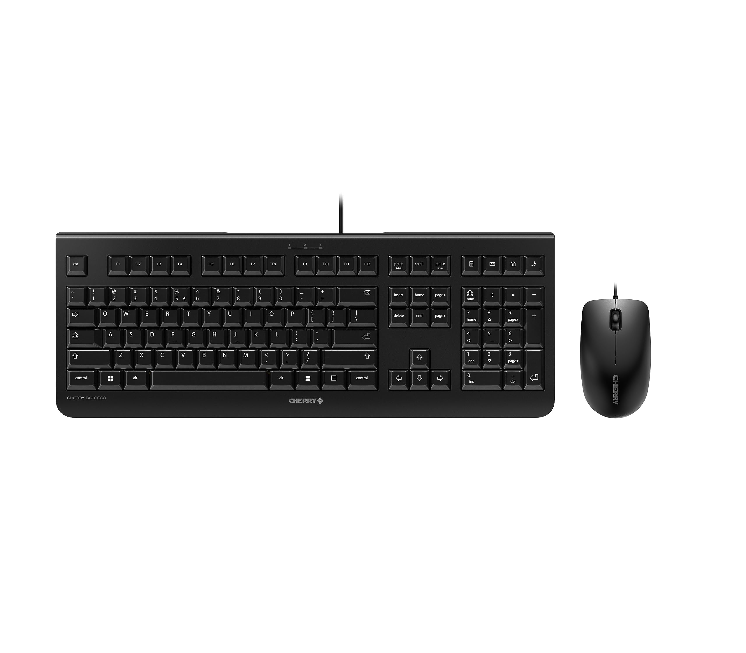 Cherry Dc 2000   Keyboard And Mouse Combo   4 Additional Keys   Us Layout   Qwerty Keyboard   Gs Approval   Black