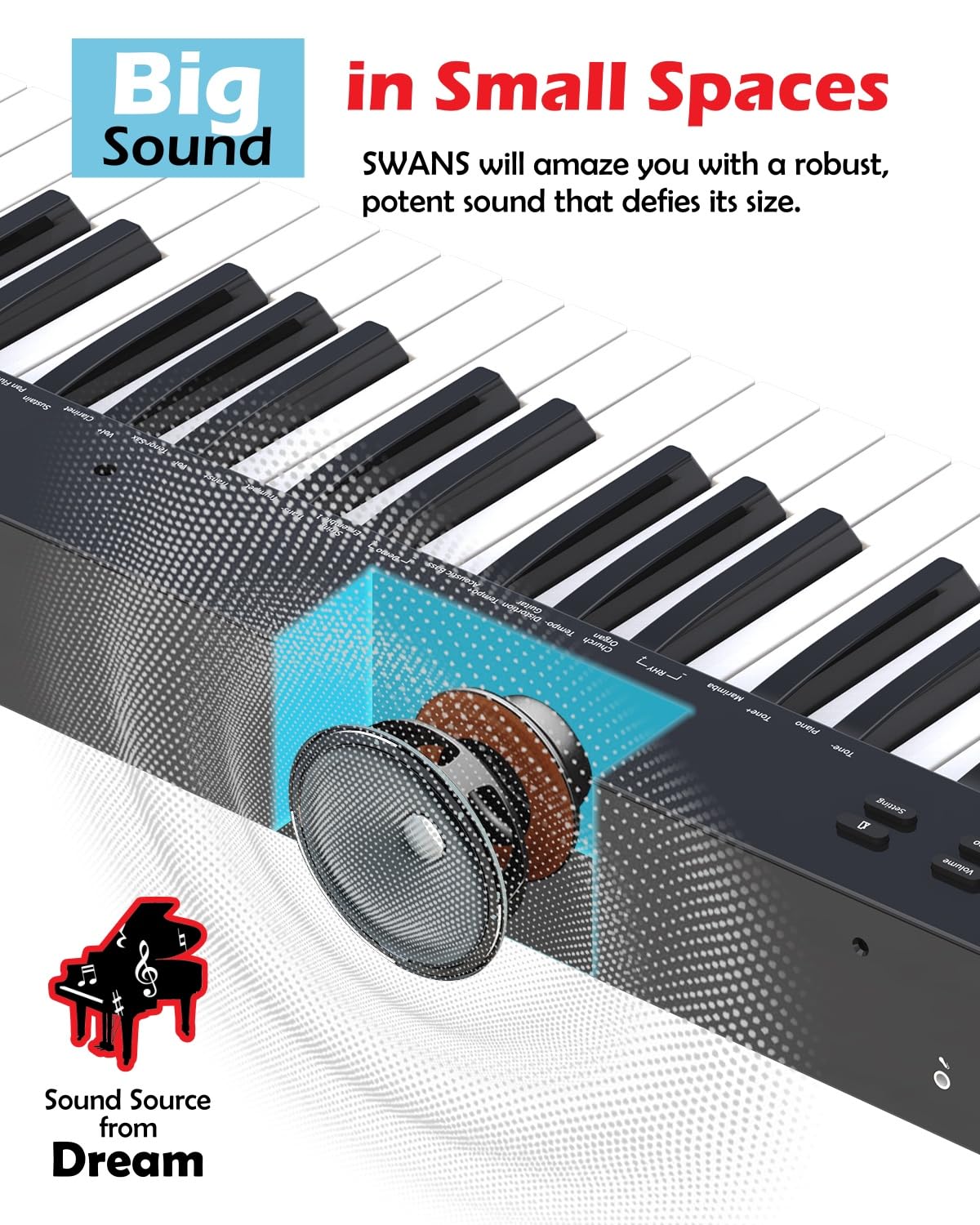 Nikomaku Piano Keyboard 88 Keys Semi Weighted Compact Portable Digital Piano Set For Beginners With Stand, Carrying Case, Sustai