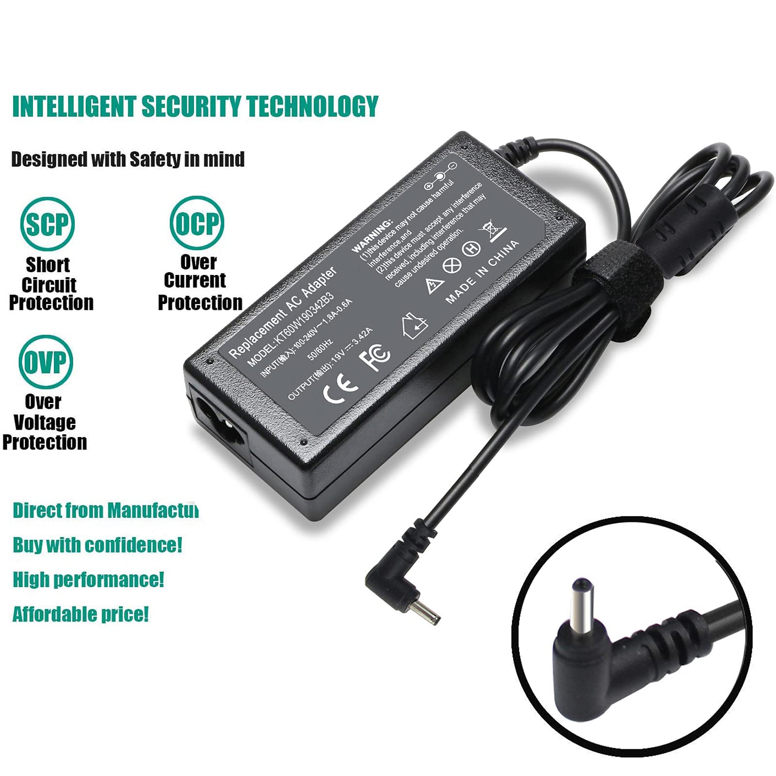 Ac Charger For Acer Swift Spin 1 3 5 Sp111 33 Sp111 32N Sf314 51 Sf314 52 Sf314 54 Sf315 Sp314 21 Chromebook Cb3 Cb5 Cb3 111 Cb3 131 Cb5 132T Cb5 571 R11 11 13 14 15 C720 N16Q13 N15Q9 N16P1 N15Q8