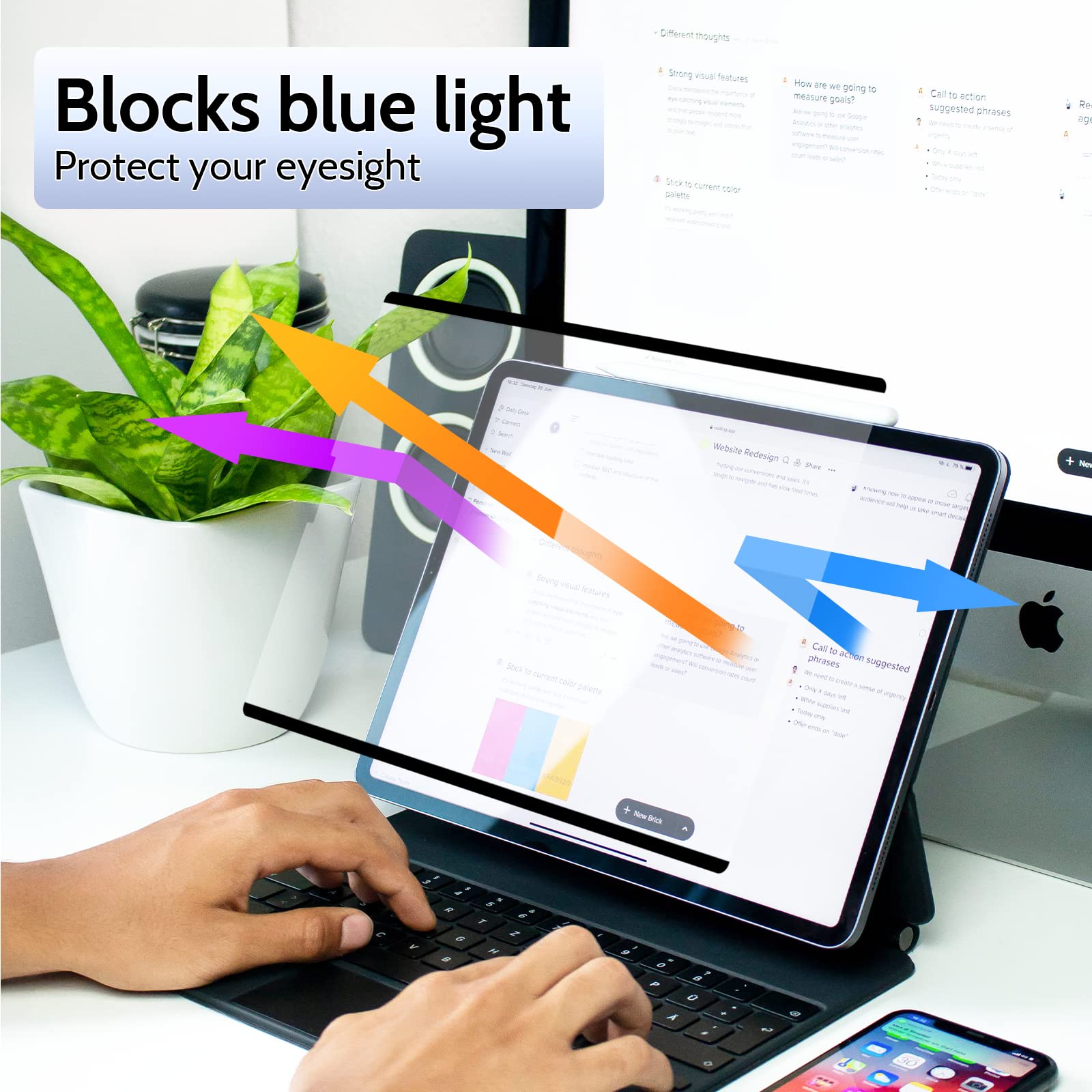 Peslv 2 Pack Magnetic Screen Protector For Ipad Pro 12.9 Inch 2018 2022, Feel Like Writing Drawing On Paper, Removable Matte Ant