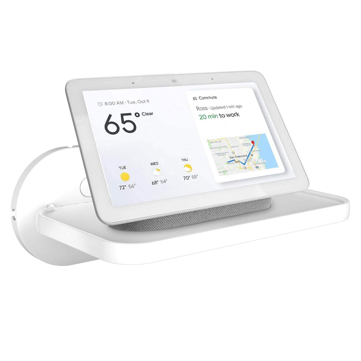 Homemount Mount For Google Nest Hub Max   Wall Mount Holder Shelf Compaitble With Nest Hub Max (White)