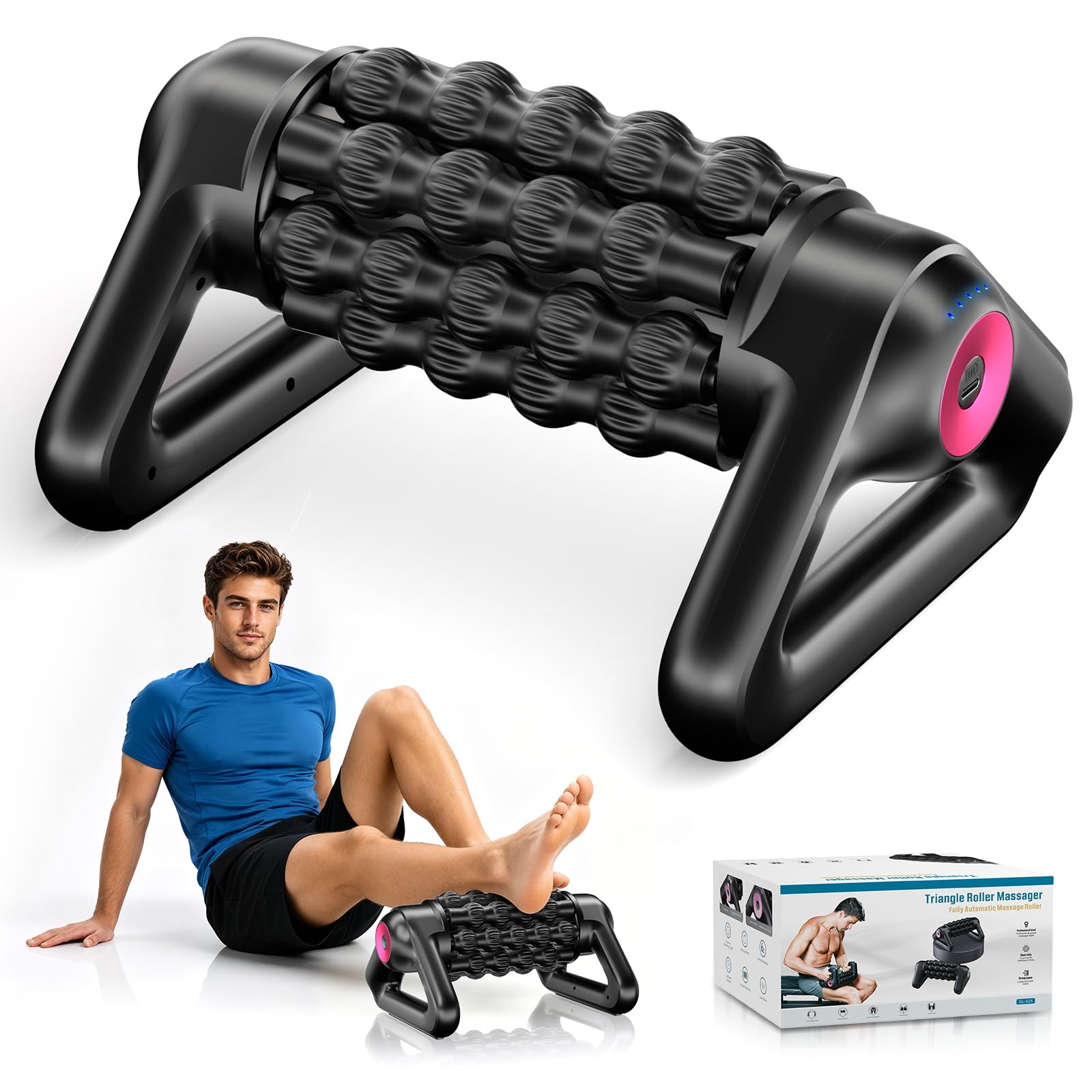 Electric Massage Roller, Rolling Percussive HandsFree Base Massager