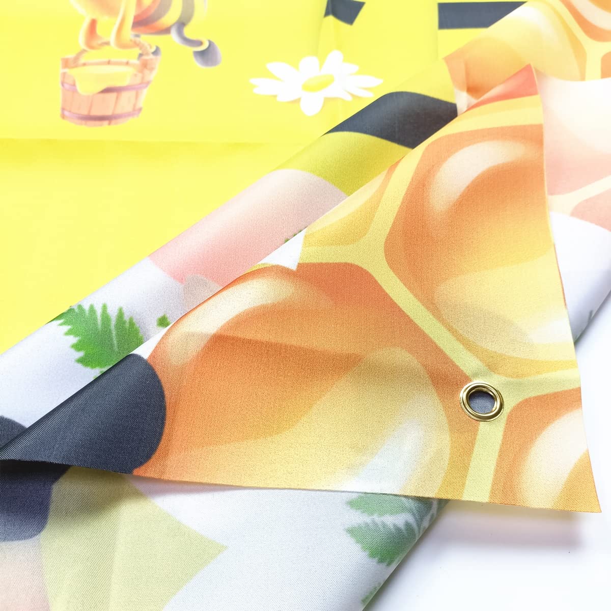 Kymy Welcome Bee Happy Backdrop Banner With 70.8X43.3Inch, Honey Bee Gnome Background For Photo Studio Props Seasonal Summer Far