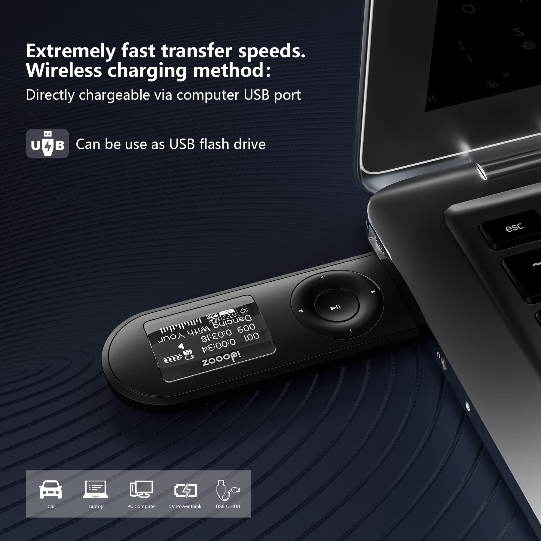 Mp3 Player, Usb Mp3 Player With Fm Radio,Voice Recorder,Idoooz U2 8Gb Music Player Expandable Up To 32 Gb Support One Button For