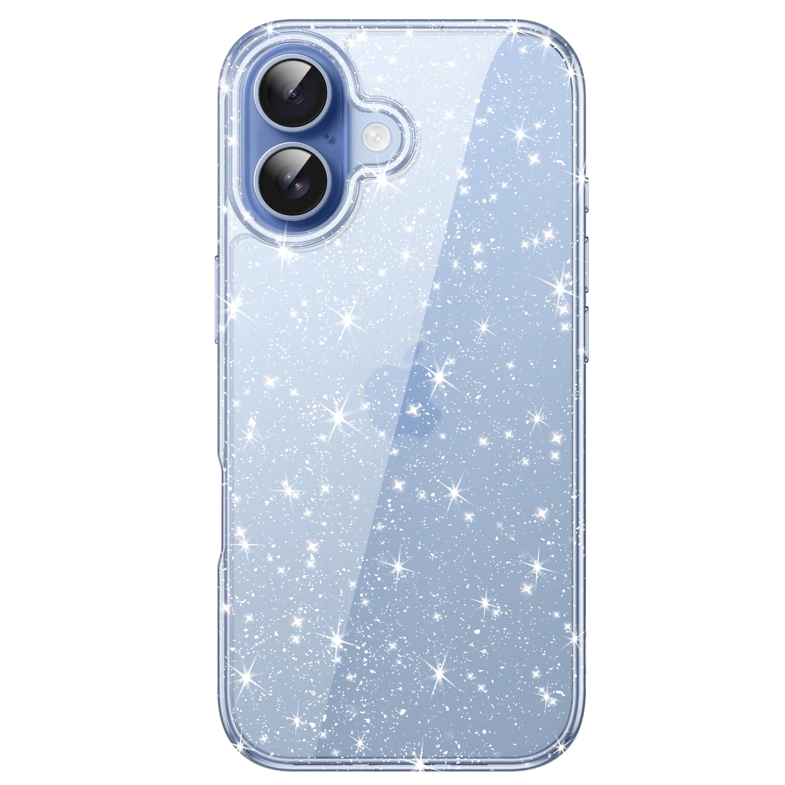 JETech Glitter Case for iPhone 17 6.3-Inch, Bling Sparkle Shockproof Phone Bumper Cover, Cute Sparkly for Women and Girls (Blue)