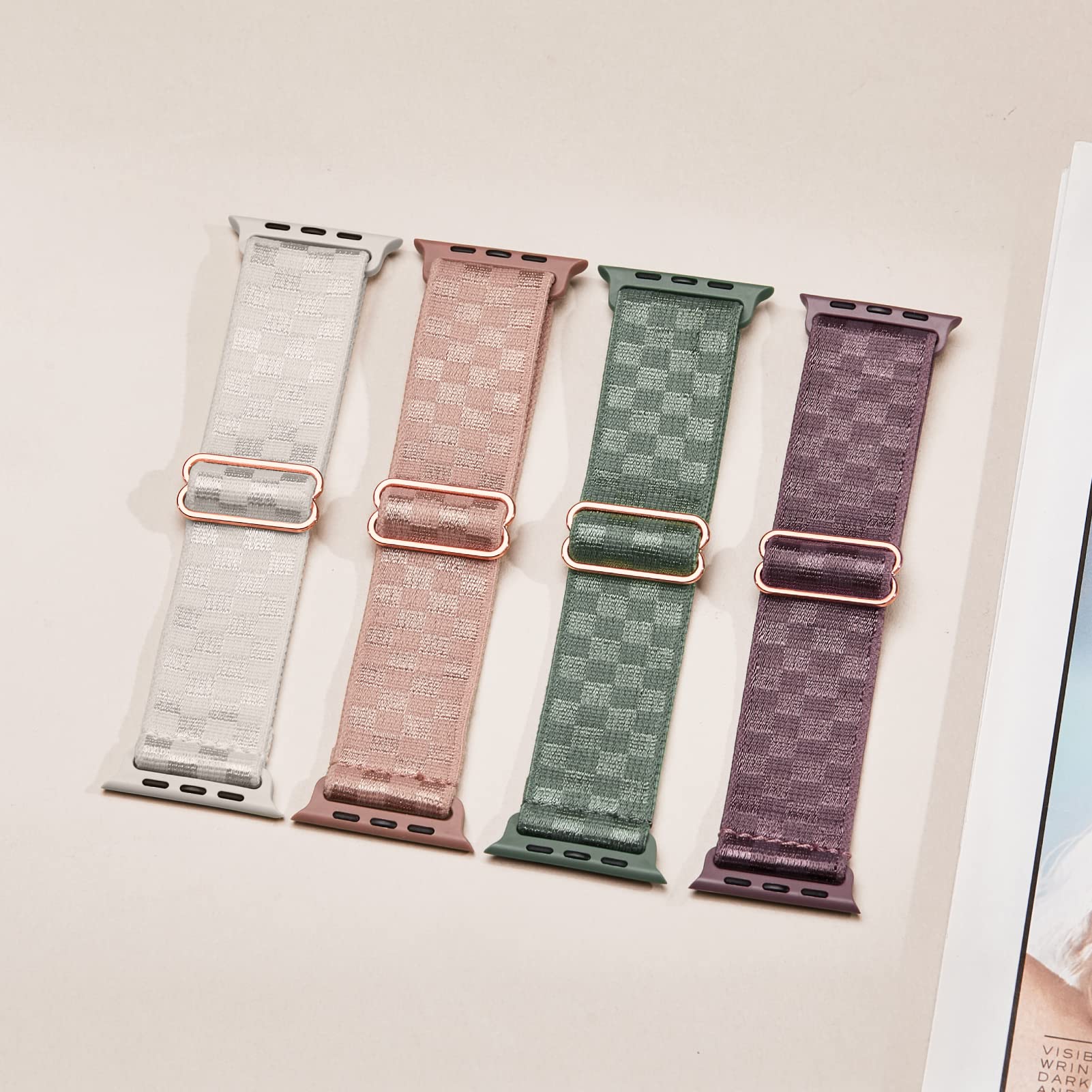 Stretchy Nylon Solo Loop Compatible With Apple Watch Band 38Mm 40Mm 41Mm 42Mm 44Mm 45Mm 49Mm, Adjustable Braided Sport Elastic W