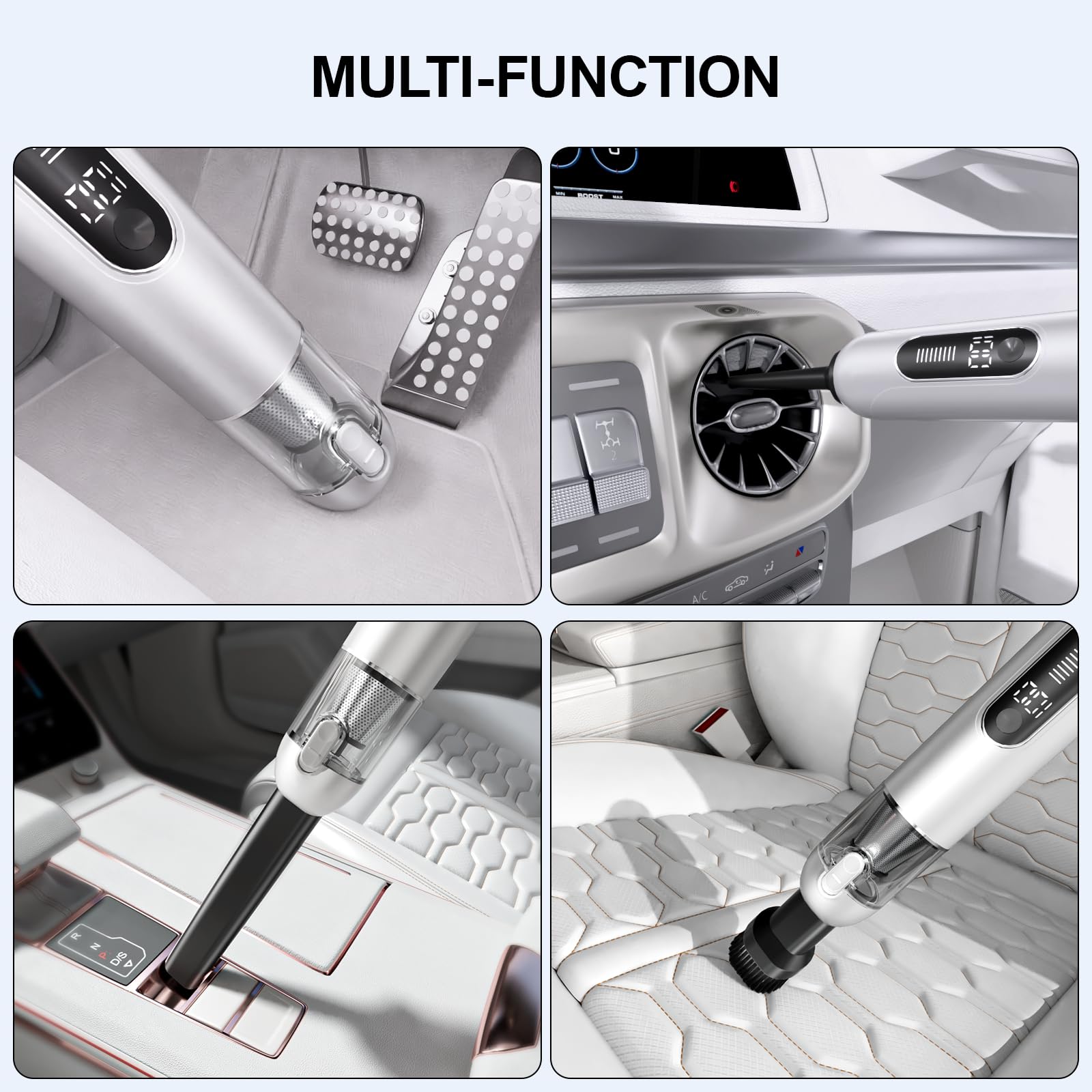 Ederfun Car Vacuum Portable Cordless, With Brushless Motor, Car Vacuum Cleaner Blow & Suction 4 In 1,13000Pa Powerful Suction, R