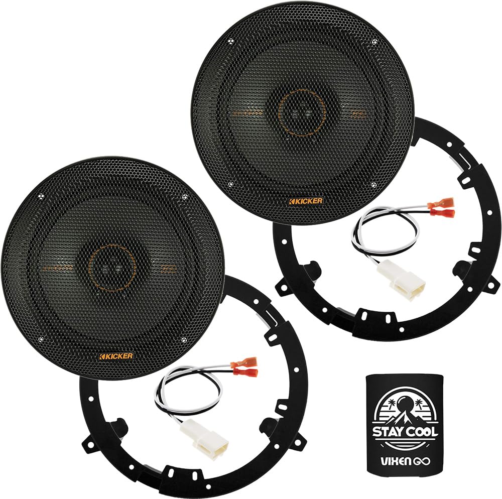 KICKER Front Door 6.5 Speakers Kit for Mitsubishi Mirage 2014-2023 Upgrade Kit - Pair of KS Series 6 1/2 Inch Coaxial Speakers w