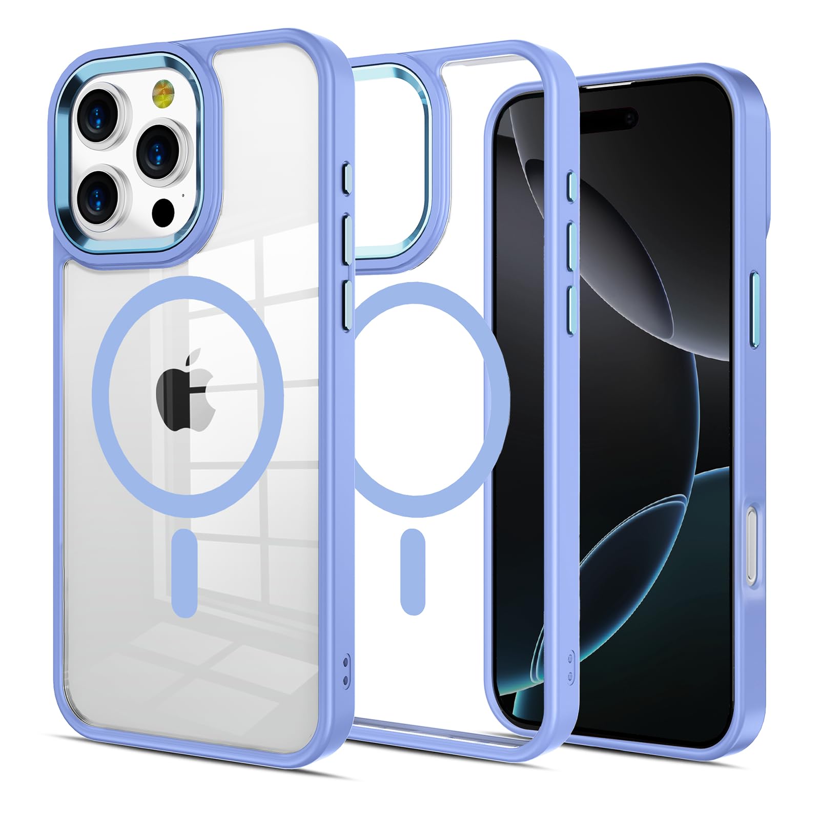 Pinlisheng 2024 Magnetic For Iphone 16 Pro Case [Anti Yellowing] [Military Grade Protection] Shockproof Clear Hard Back Slim Cas