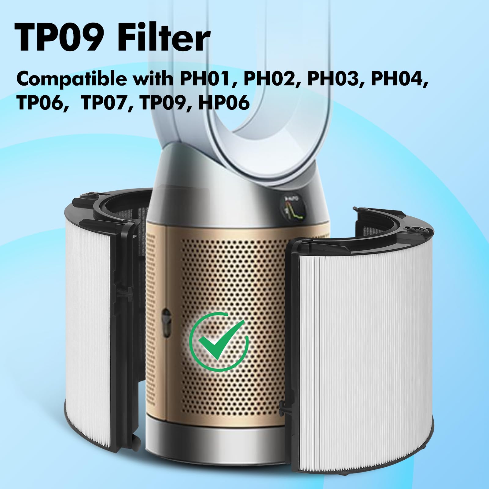 Ffac 360 Combi 2 In 1 Hepa + Carbon Filter For Dyson Tp04 Tp06 Tp07 Tp09 Tp10 Tp4A Tp7A Hp04 Hp06 Hp07 Hp09 Hp10 Air Purifier An