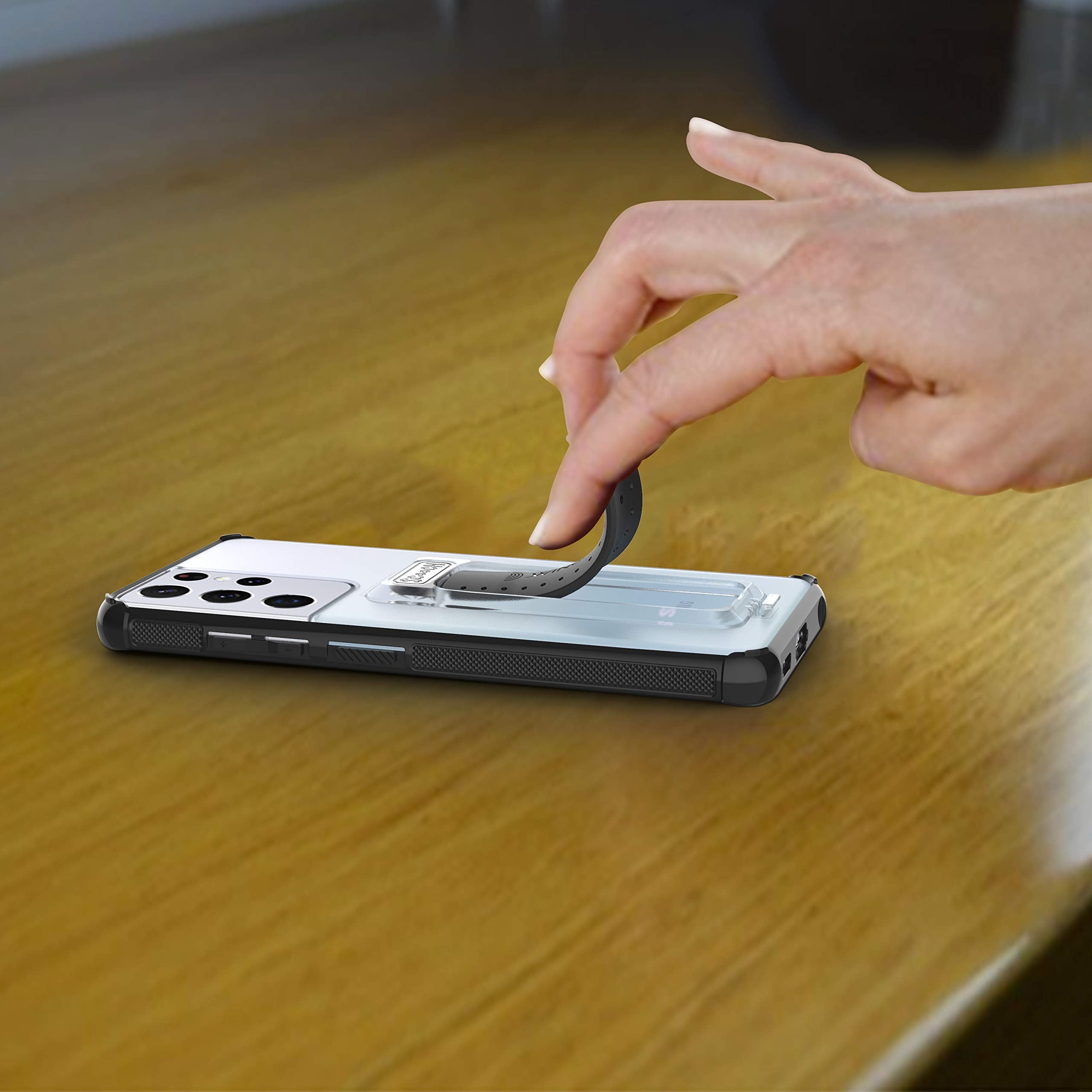 Scooch Wingman Kickstand Case Compatible With Samsung Galaxy S21 Ultra Case [10 Ft Drop Protection] [Two Way Stand] Shockproof P