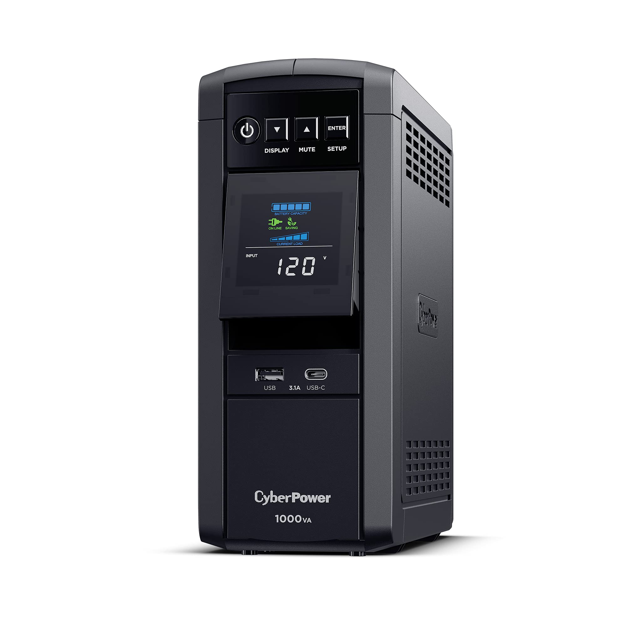 Cyberpower Cp1000Pfclcd Pfc Sinewave Ups System, 1000Va/600W, 10 Outlets, Avr, Mini Tower