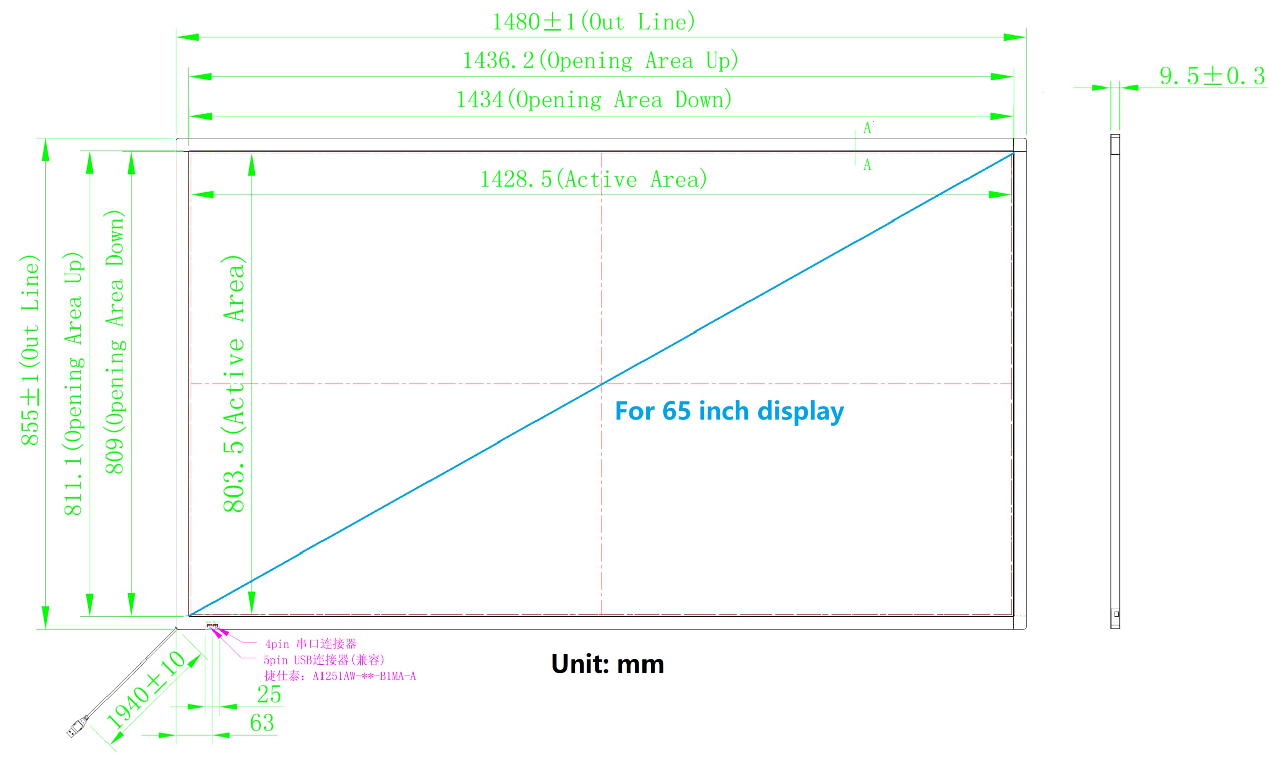 Deyowo 65 Inch Interactive 10 Points Infrared Ir Touch Screen Overlay Frame Free Driver