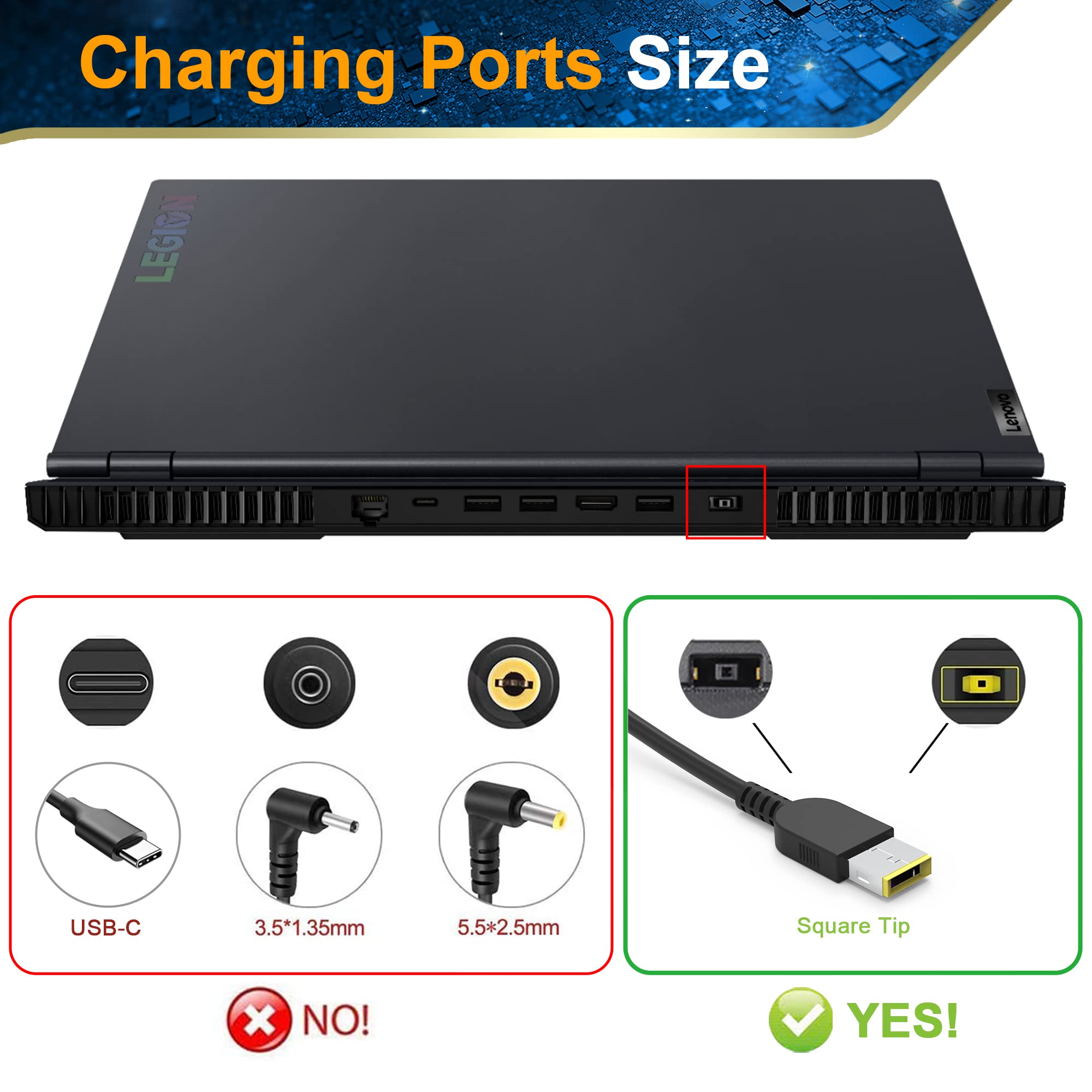 New Legion 5 Charger,230W Ac Adapter For Lenovo Legion 5 7 5P C7 S7 Y540 Y545 Y740 Y730 Y900 Y910 Y920 Y7000 4X20E75111 Gx20L293